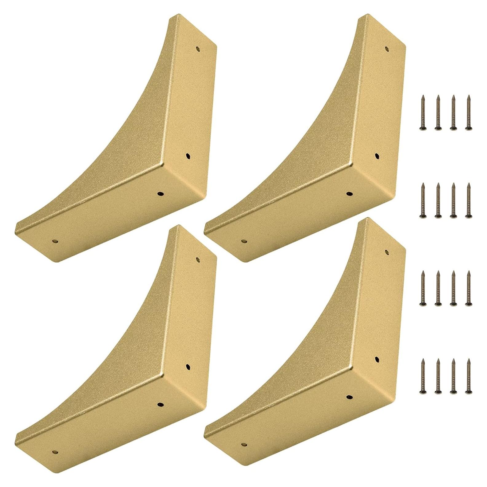 BokWin Protectores de Esquinas de Zinc Dorados 4 Pcs 65mm