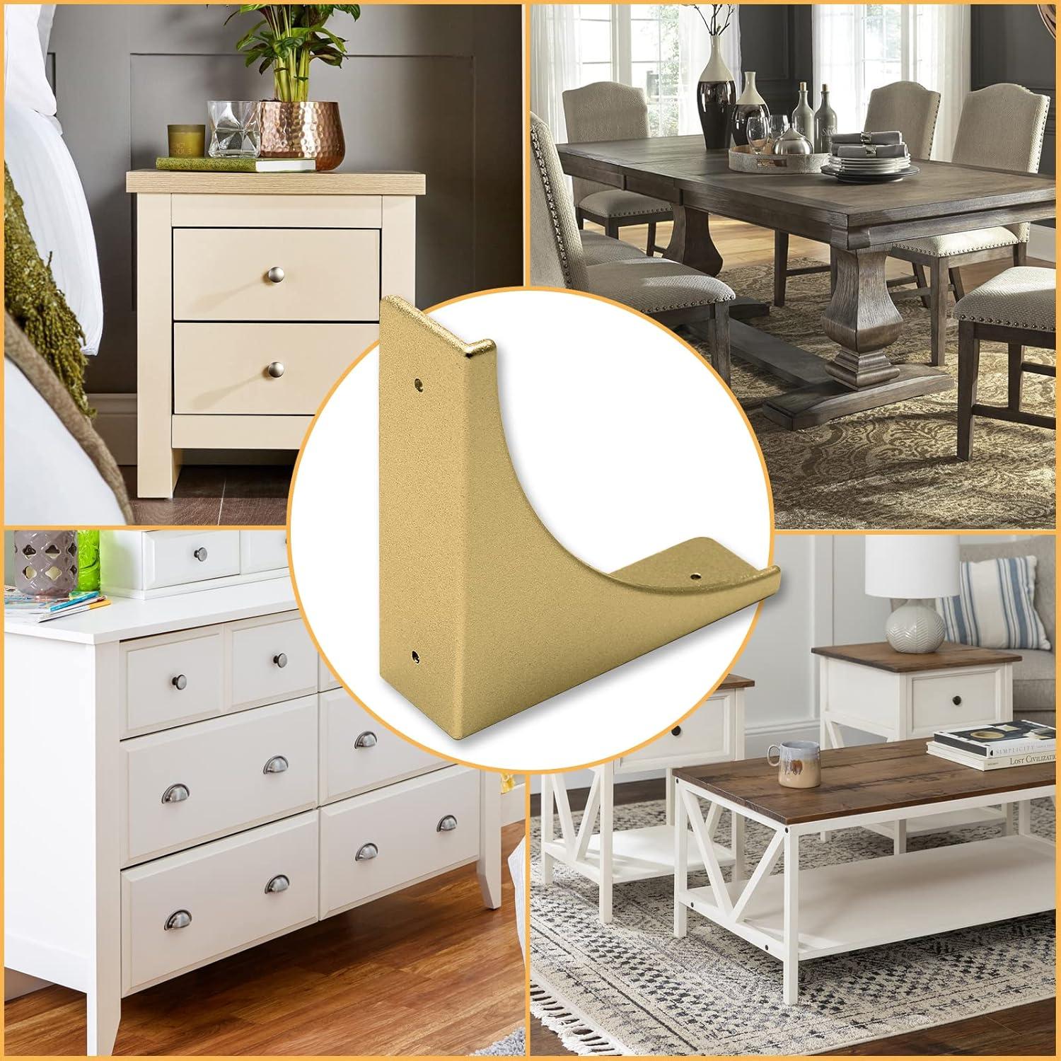 BokWin Protectores de Esquinas de Zinc Dorados 4 Pcs 65mm