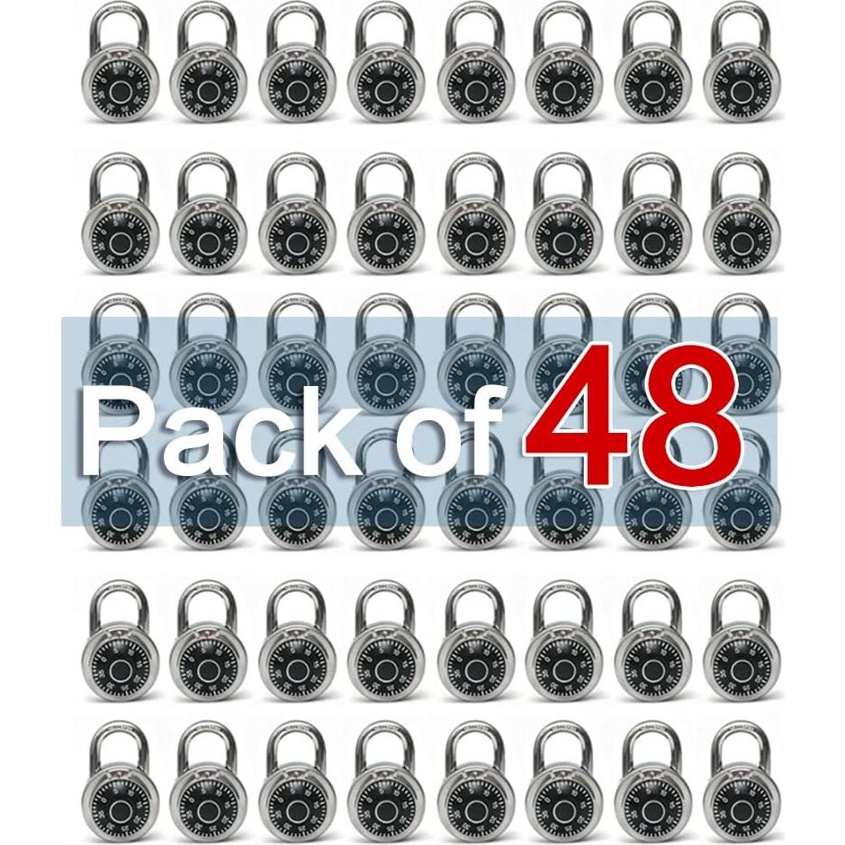 Candado de combinación LanuBe 5 cm negro, paquete de 48