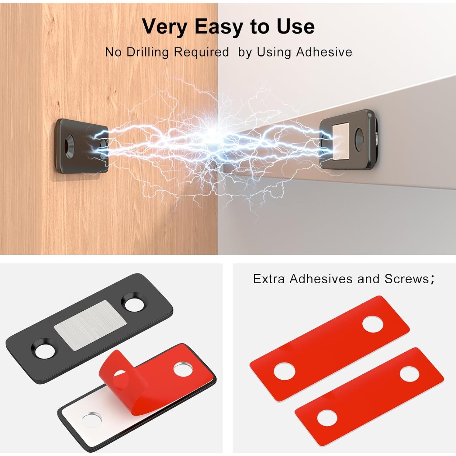 Cierre Magnético Jiayi 4 Paquete Ultra Fino para Gabinetes