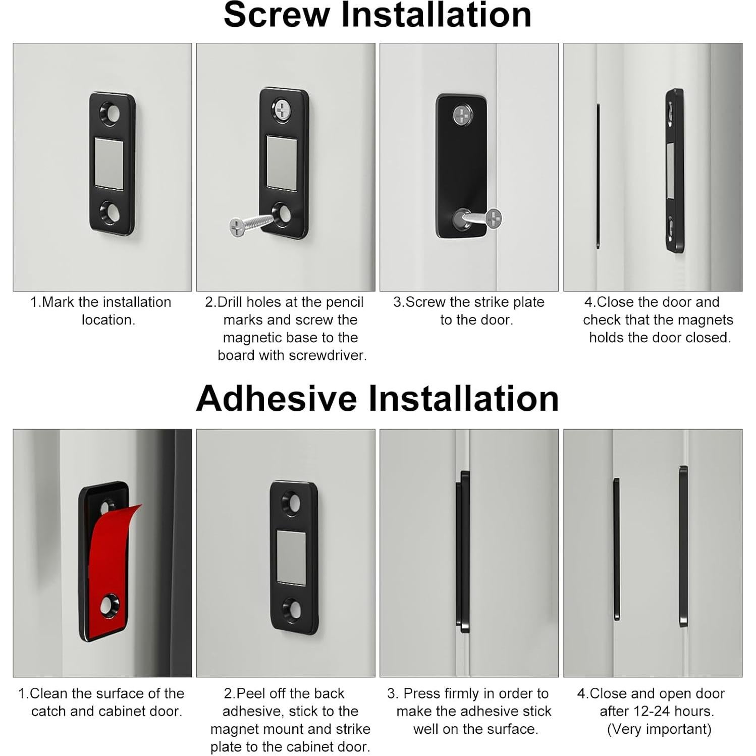 Cierre Magnético Jiayi 4 Paquete Ultra Fino para Gabinetes