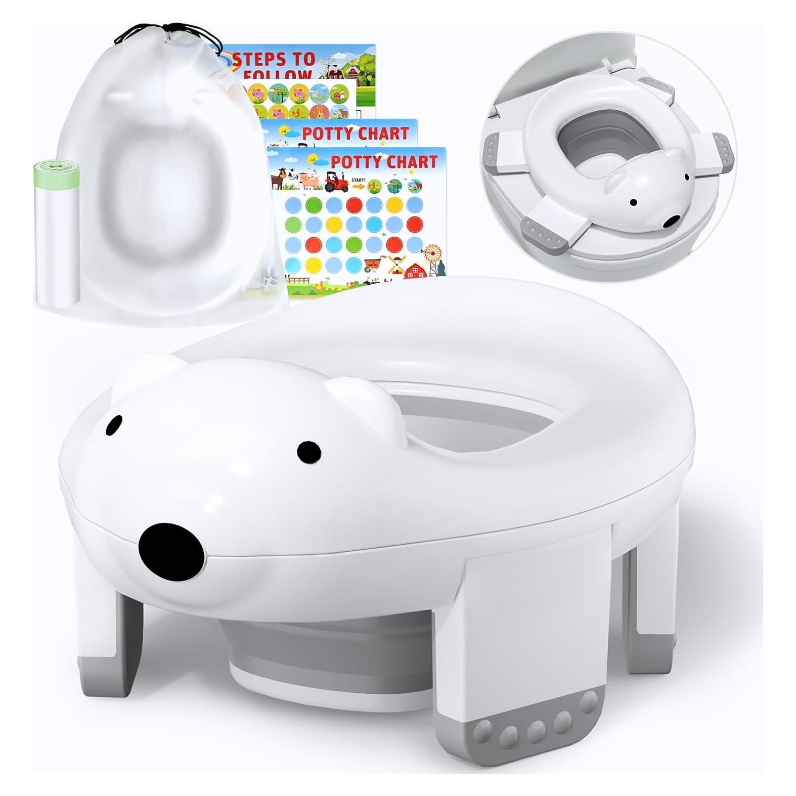 Asiento de Entrenamiento para Baño Bunwag 2 en 1 Oso Polar