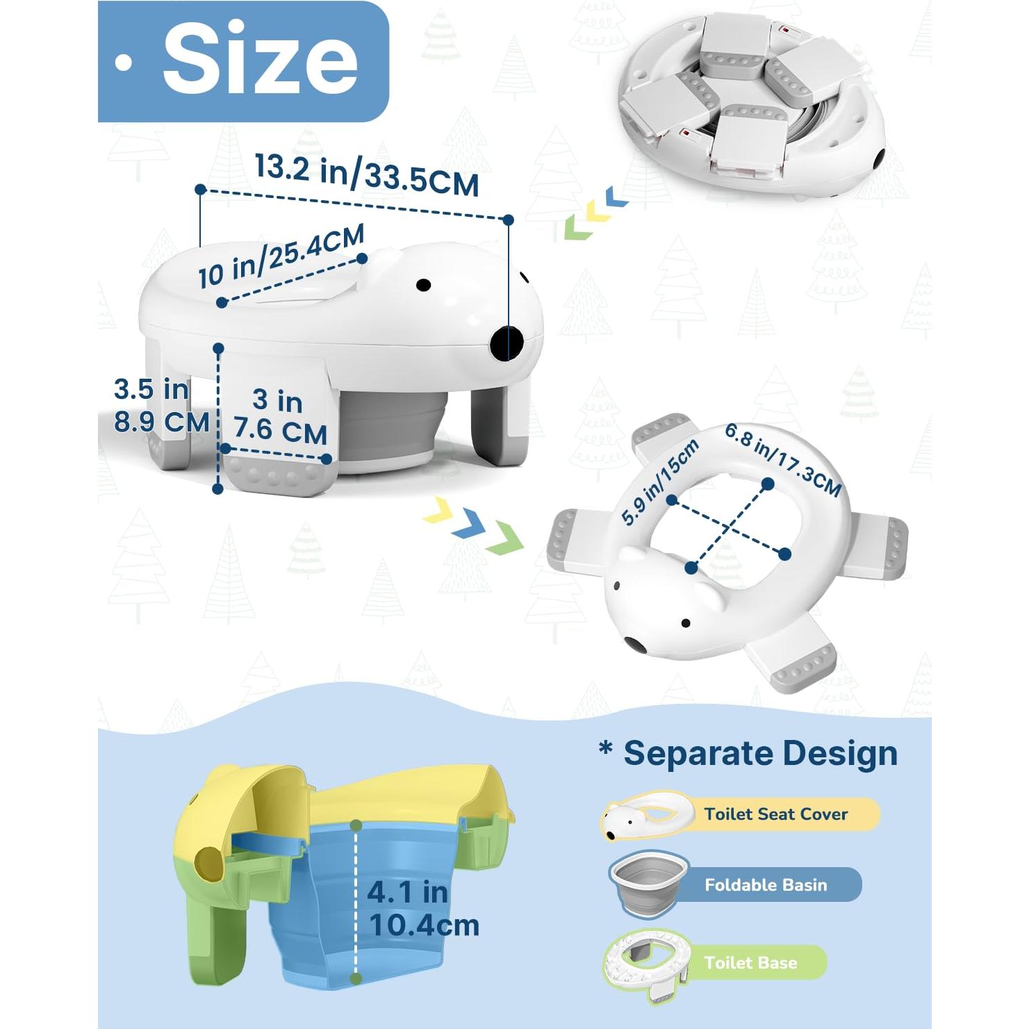 Asiento de Entrenamiento para Baño Bunwag 2 en 1 Oso Polar