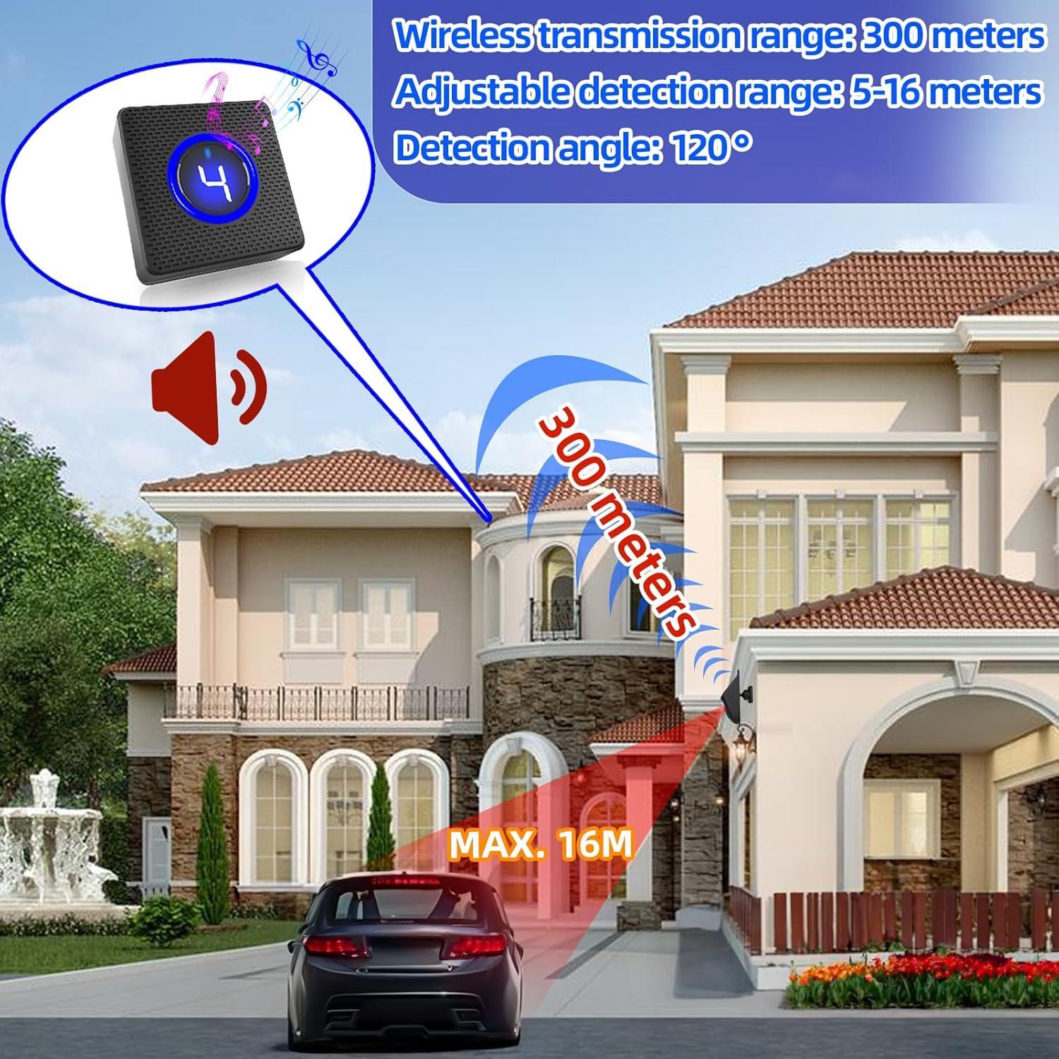 Alarma de Entrada Solar Inalámbrica Chesbung 2025 con 4 Sensores