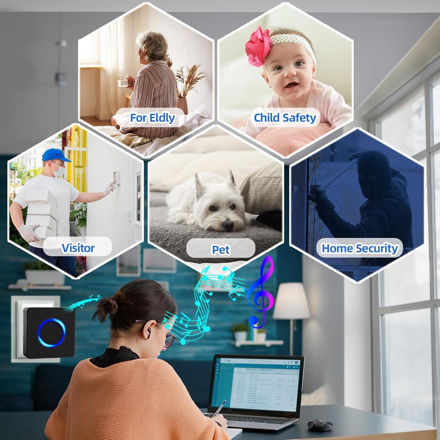 Alarma de Entrada Solar Inalámbrica Chesbung 2025 con 4 Sensores