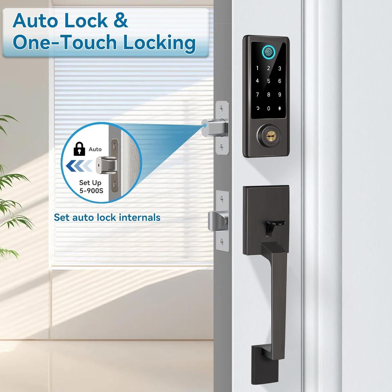 Cerradura Inteligente BEBASIA BA2H con Huella Dactilar y Bluetooth