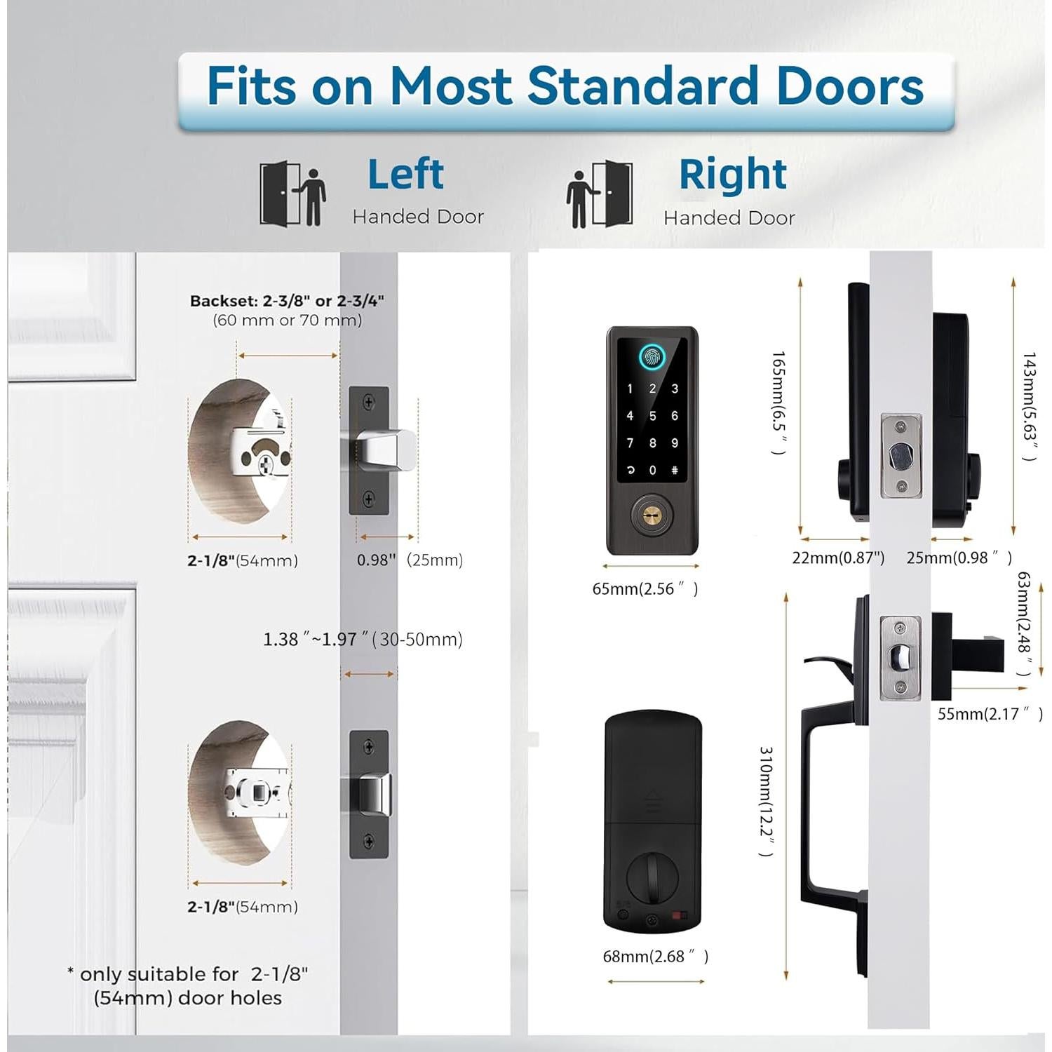 Cerradura Inteligente BEBASIA BA2H con Huella Dactilar y Bluetooth
