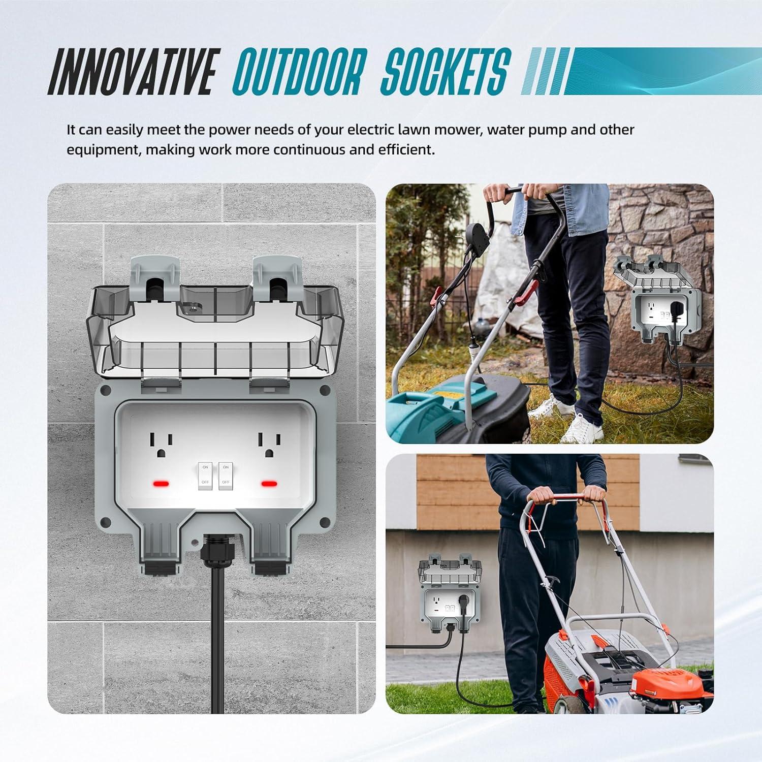 Caja de Salida Exterior Impermeable IP66 Hilictokt con Cable 3m