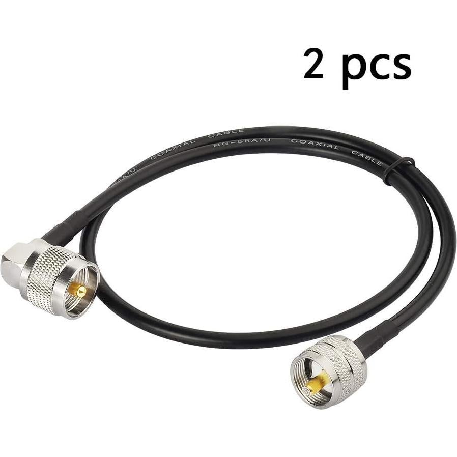 Cable Coaxial UHF Macho PL-259 Superbat 60 cm Baja Pérdida - 2 Piezas