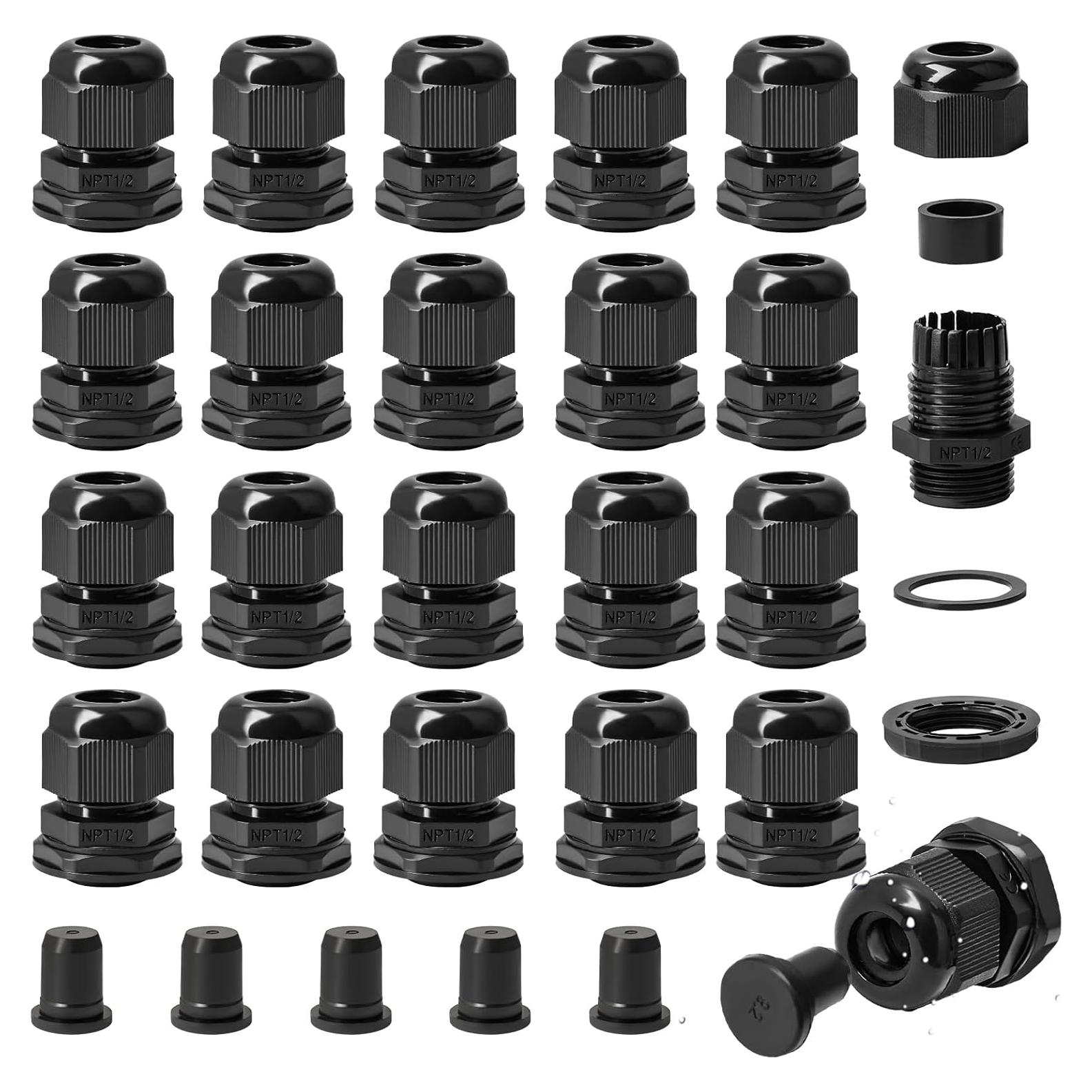 Kit 30PCS Conectores de Cable IP68 SHAOHUA 1/2" NPT