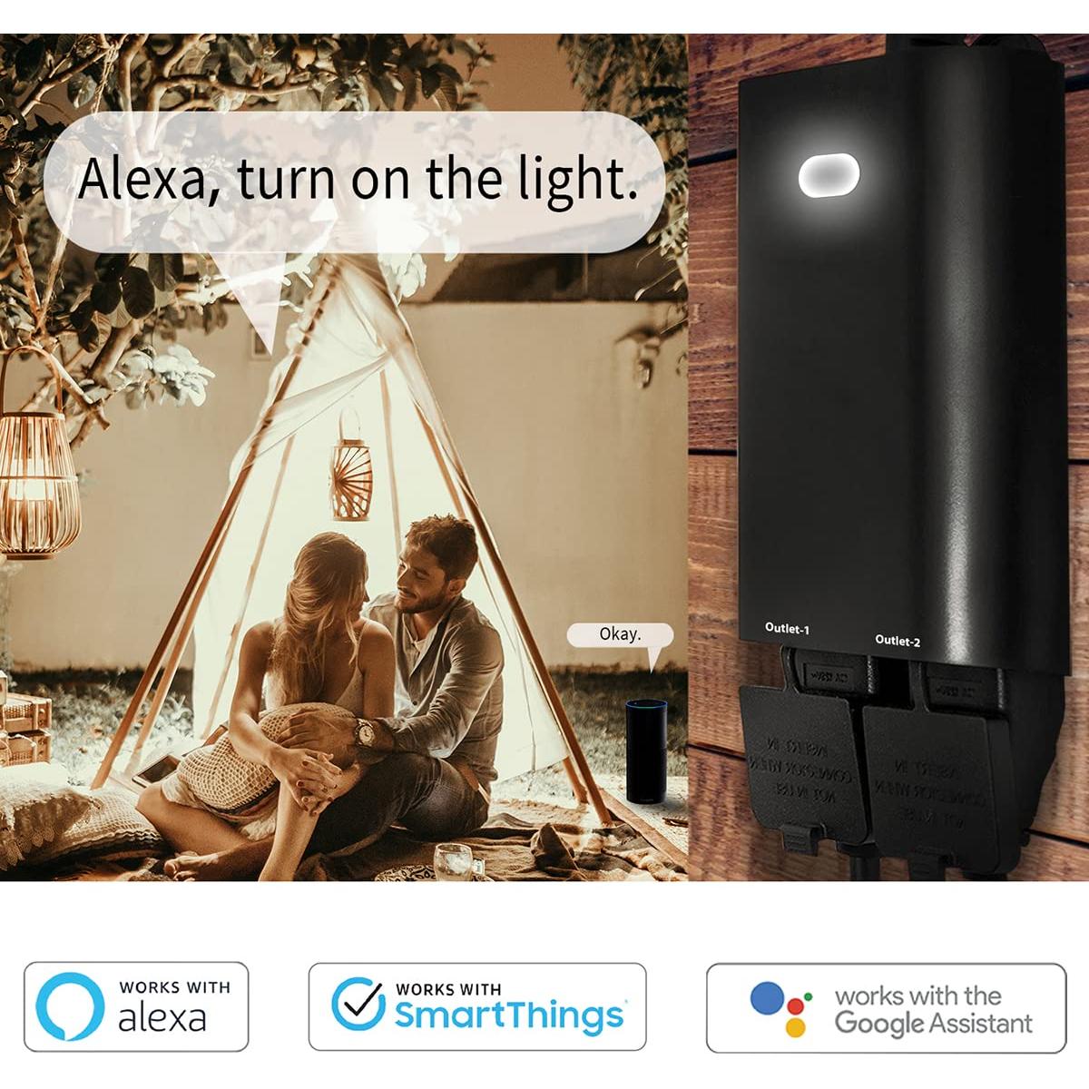 Enchufe Inteligente Doble EVA LOGIK ZW97 Impermeable Z-Wave