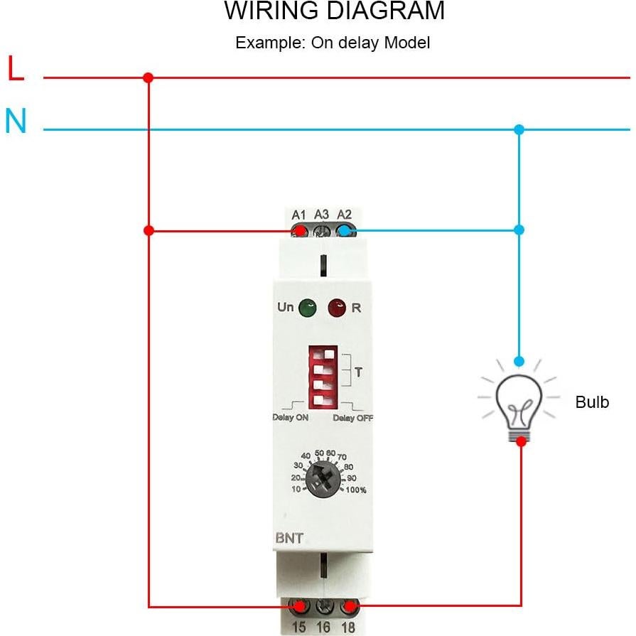 Temporizador BNT 10A AC230V y DC24V Doble Función