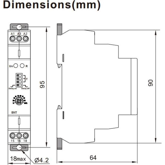 Temporizador BNT 10A AC230V y DC24V Doble Función