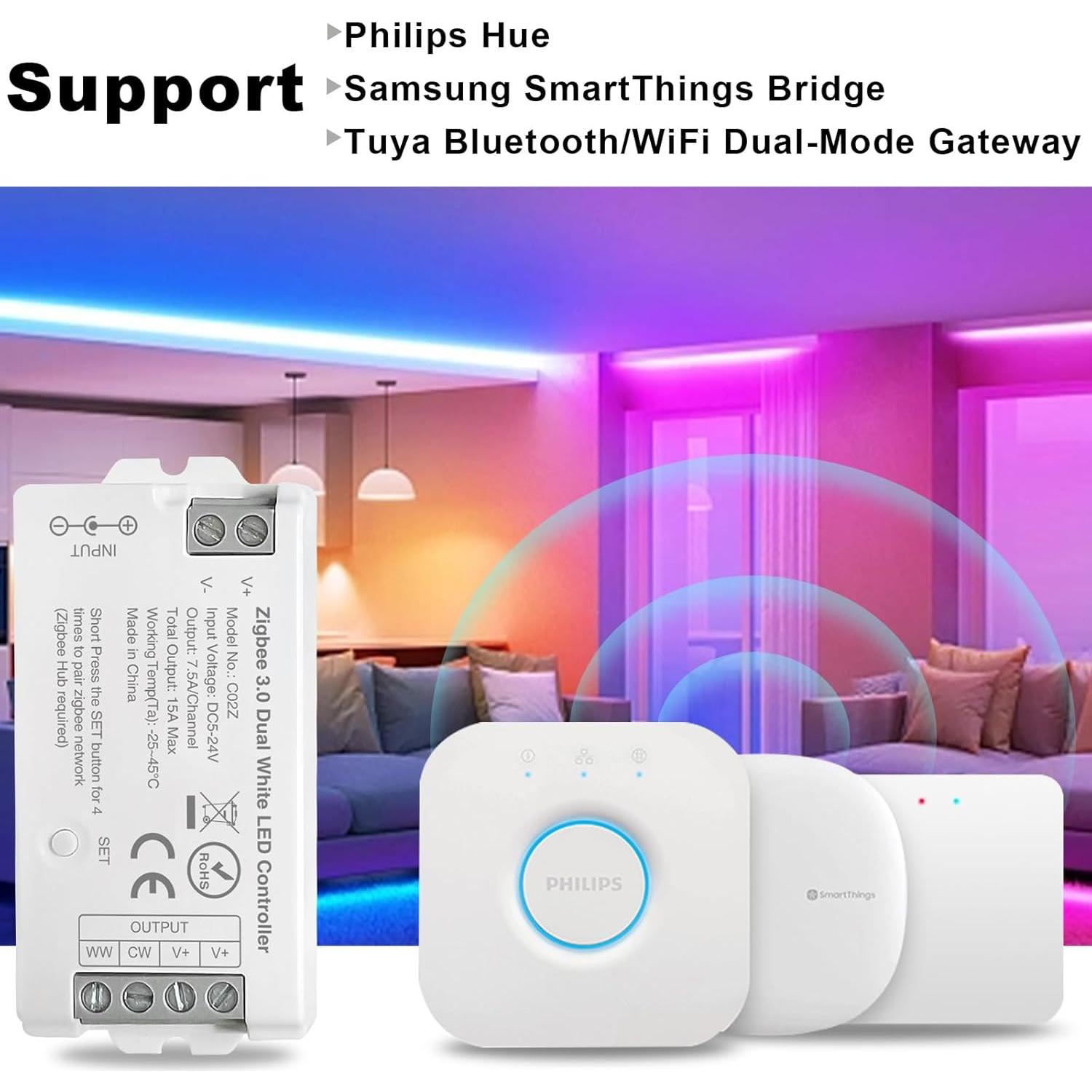 Controlador LED ZigBee 3.0 COXO CCT Doble Blanco 15A