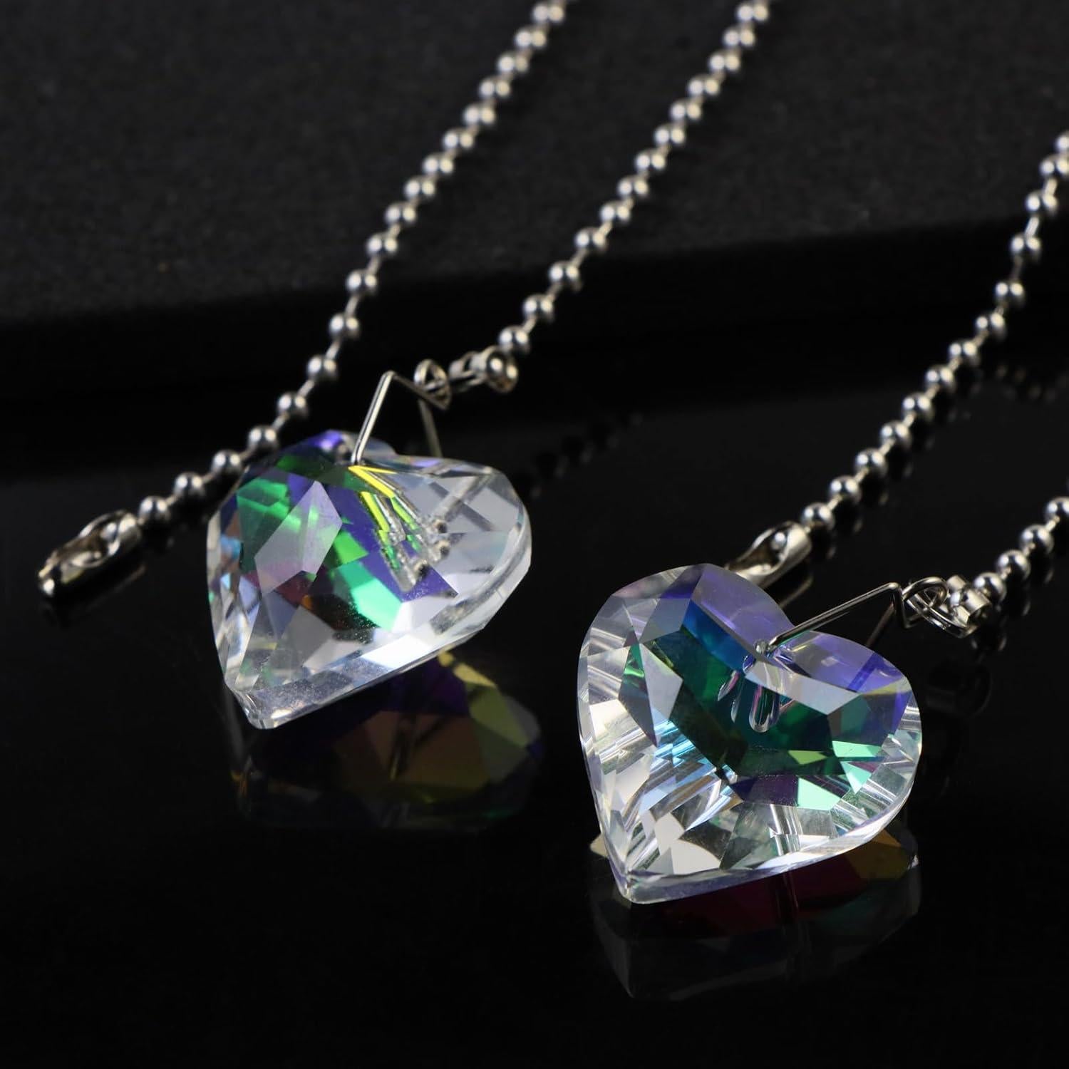 Cadenas de Extensión para Ventilador de Techo Hyamass - 2 Piezas con Colgante de Cristal