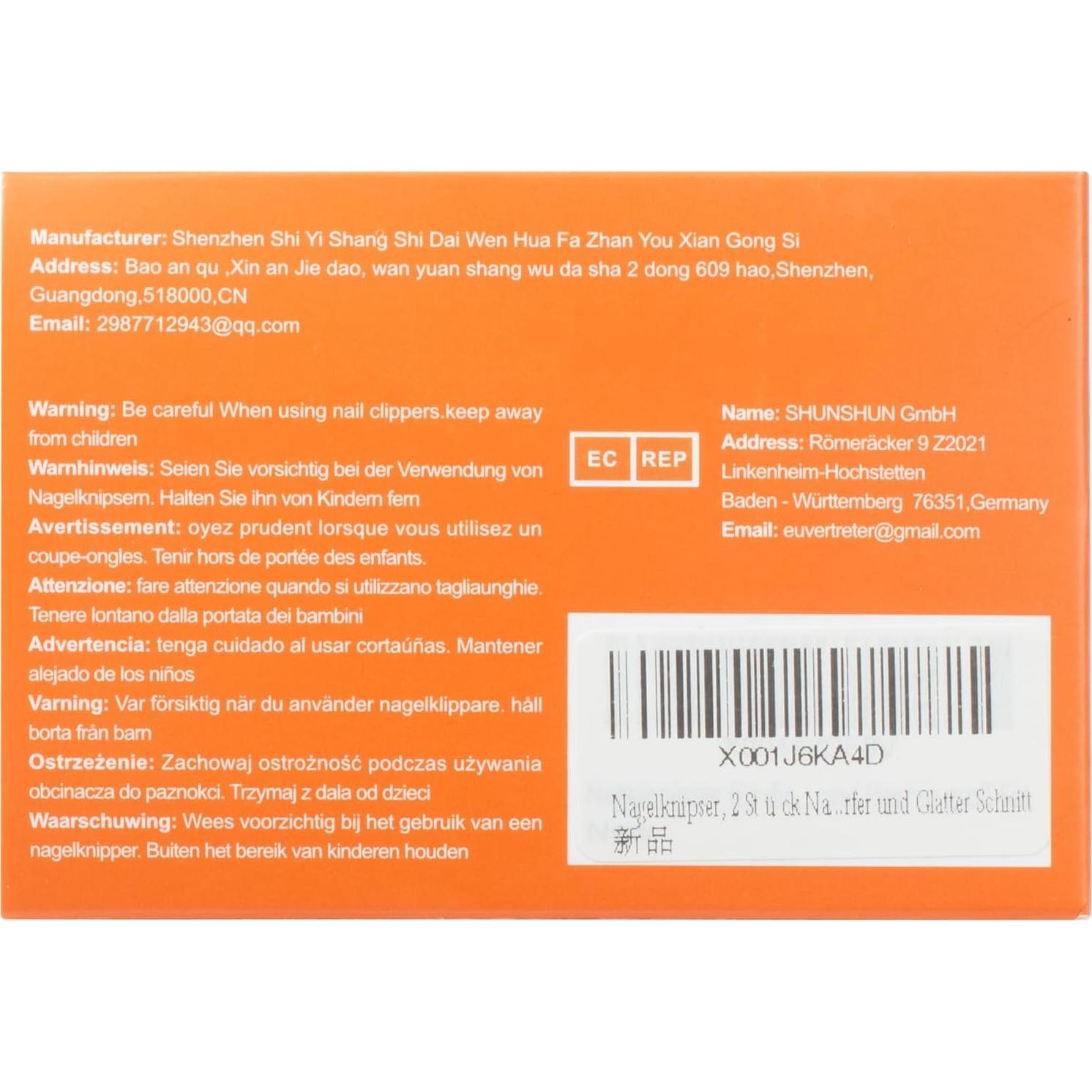 Juego de Cortauñas DRMODE Profesional 2 Piezas Acero Inoxidable