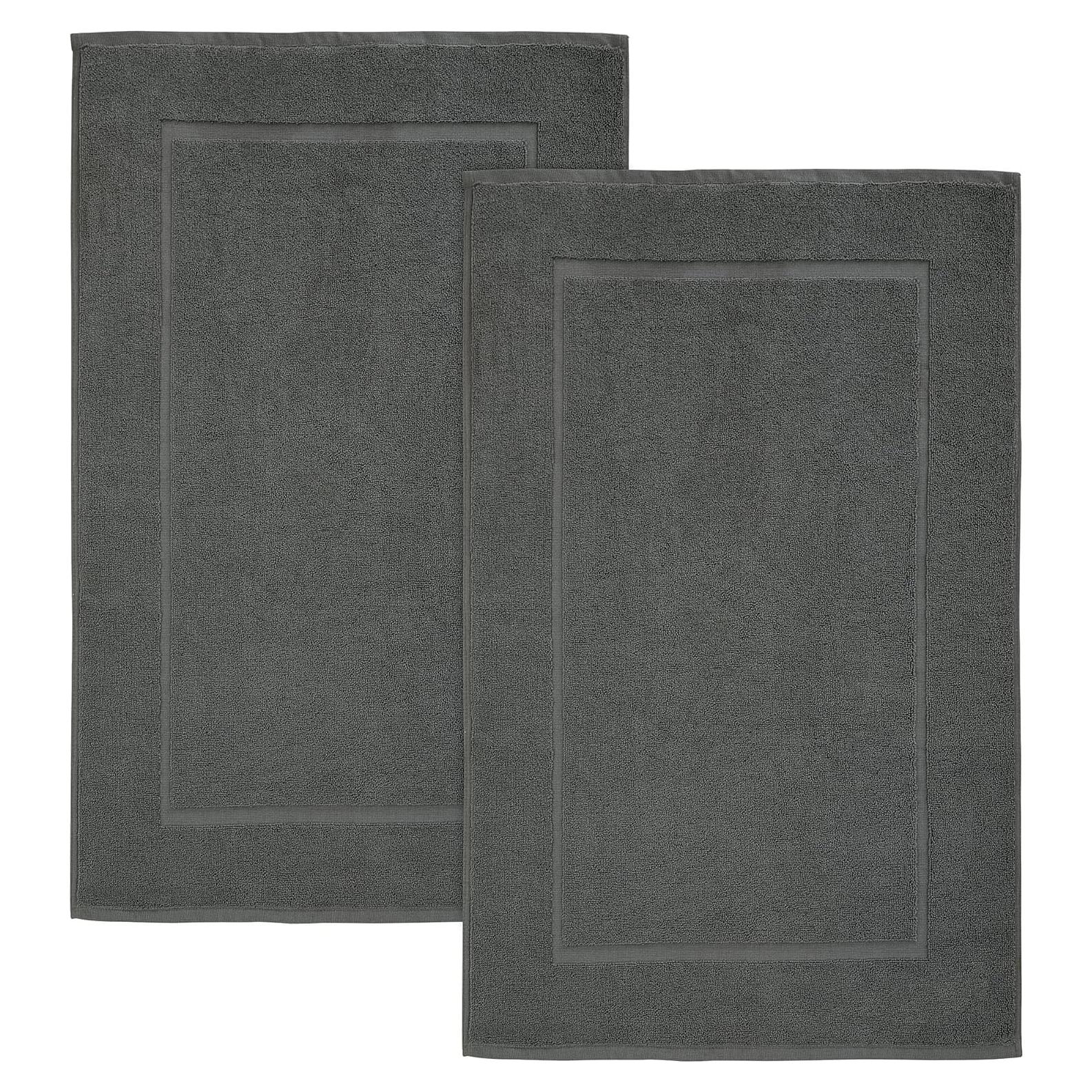 Alfombrilla de Baño Bliss Casa 100% Algodón 51x81cm Gris - Juego de 2