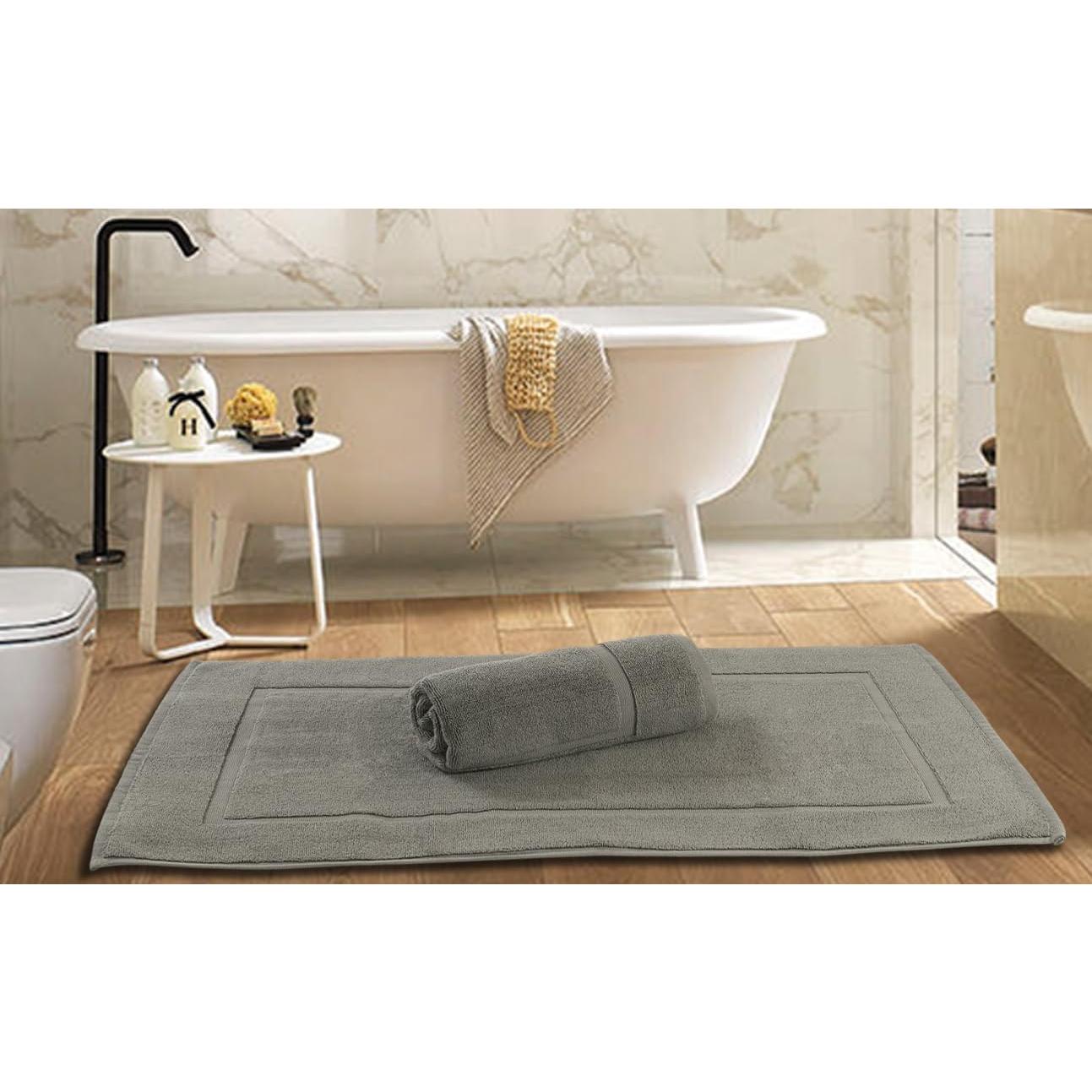 Alfombrilla de Baño Bliss Casa 100% Algodón 51x81cm Gris - Juego de 2