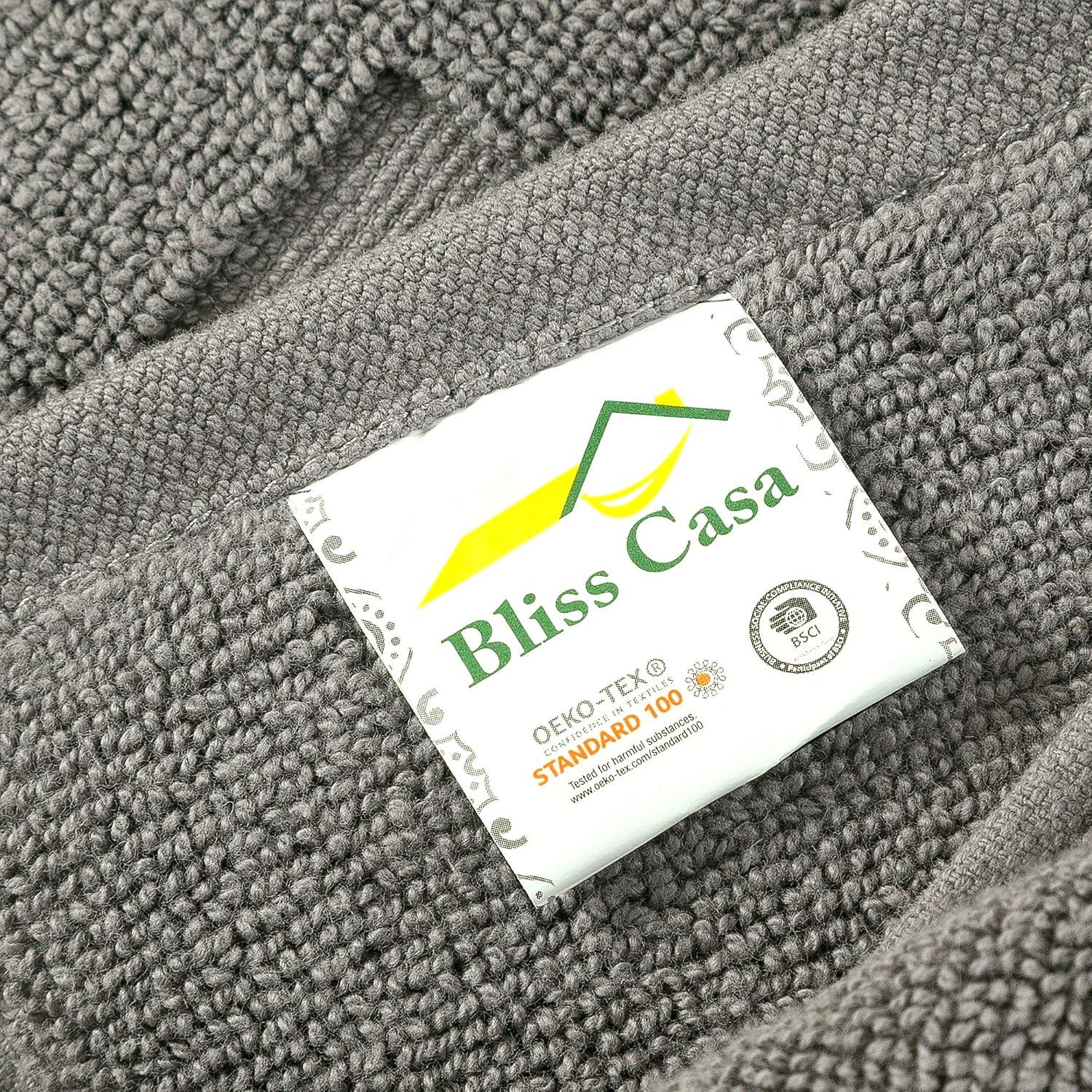 Alfombrilla de Baño Bliss Casa 100% Algodón 51x81cm Gris - Juego de 2