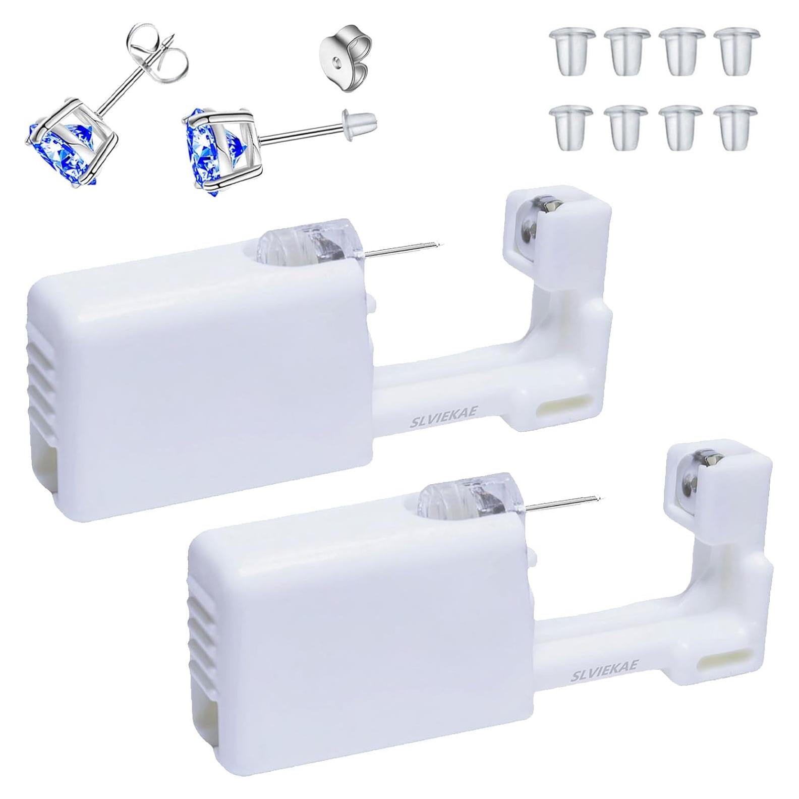 Kit de Perforación de Orejas SLVIEKAE Sin Dolor con Aretes