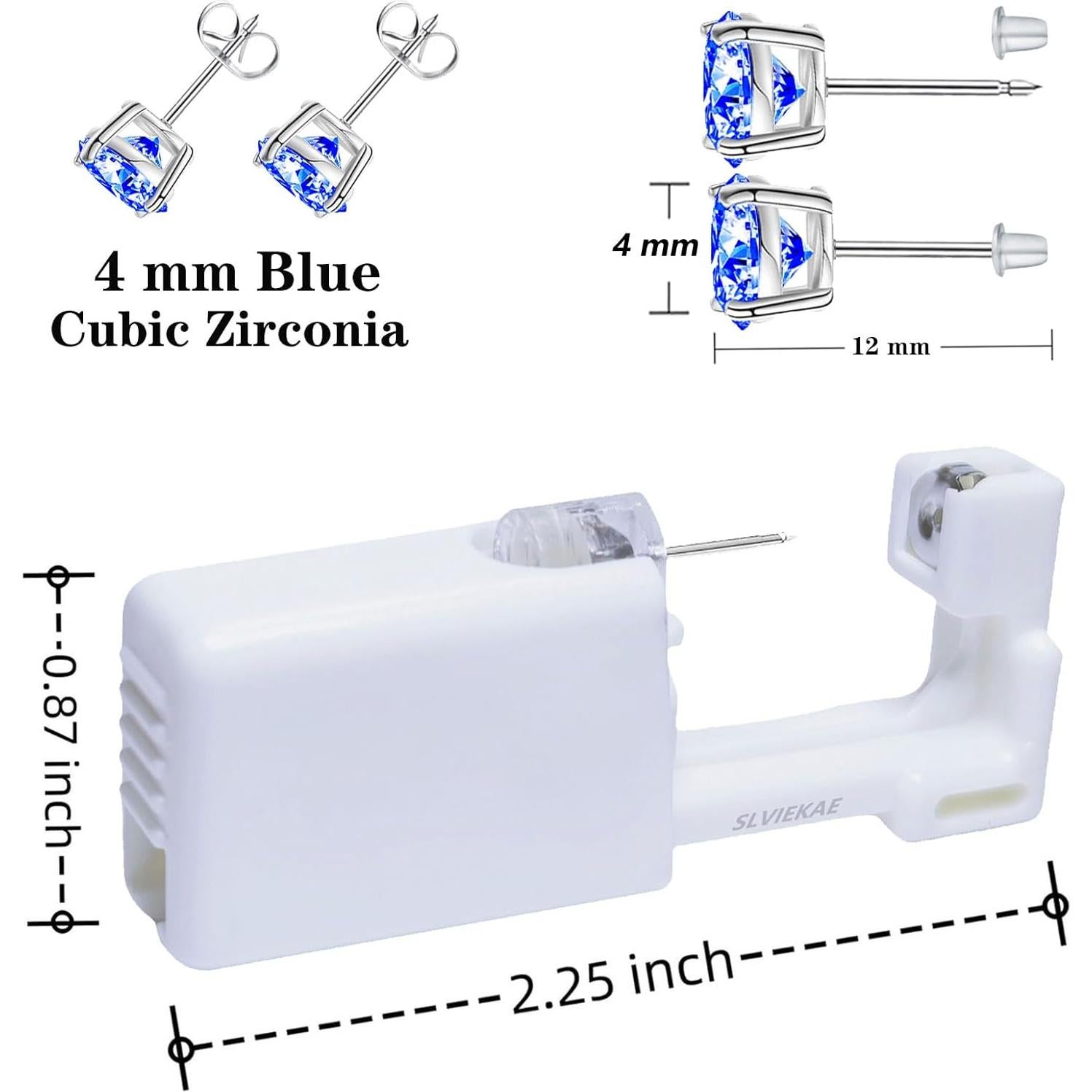 Kit de Perforación de Orejas SLVIEKAE Sin Dolor con Aretes