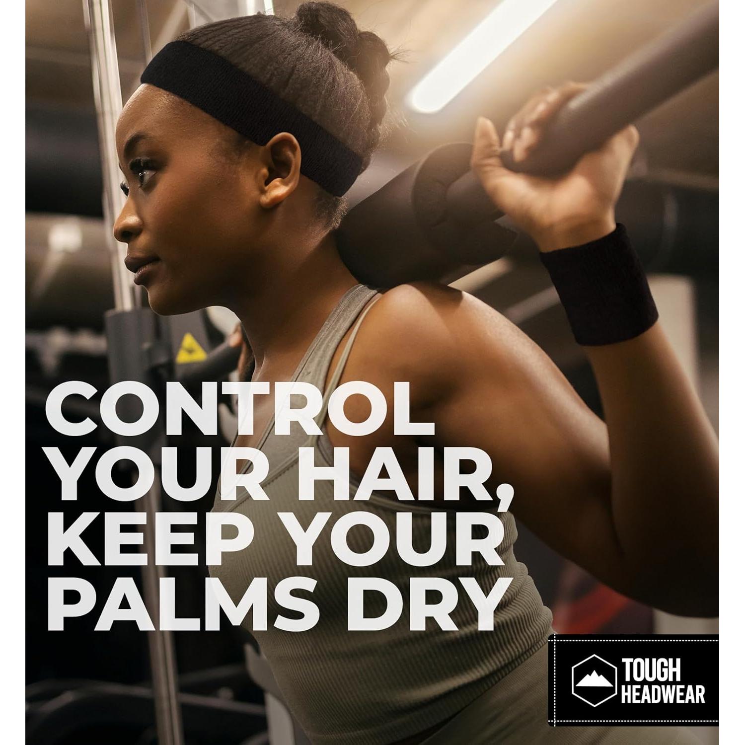 Banda deportiva para el sudor Tough Headwear - Negro 35.56 cm