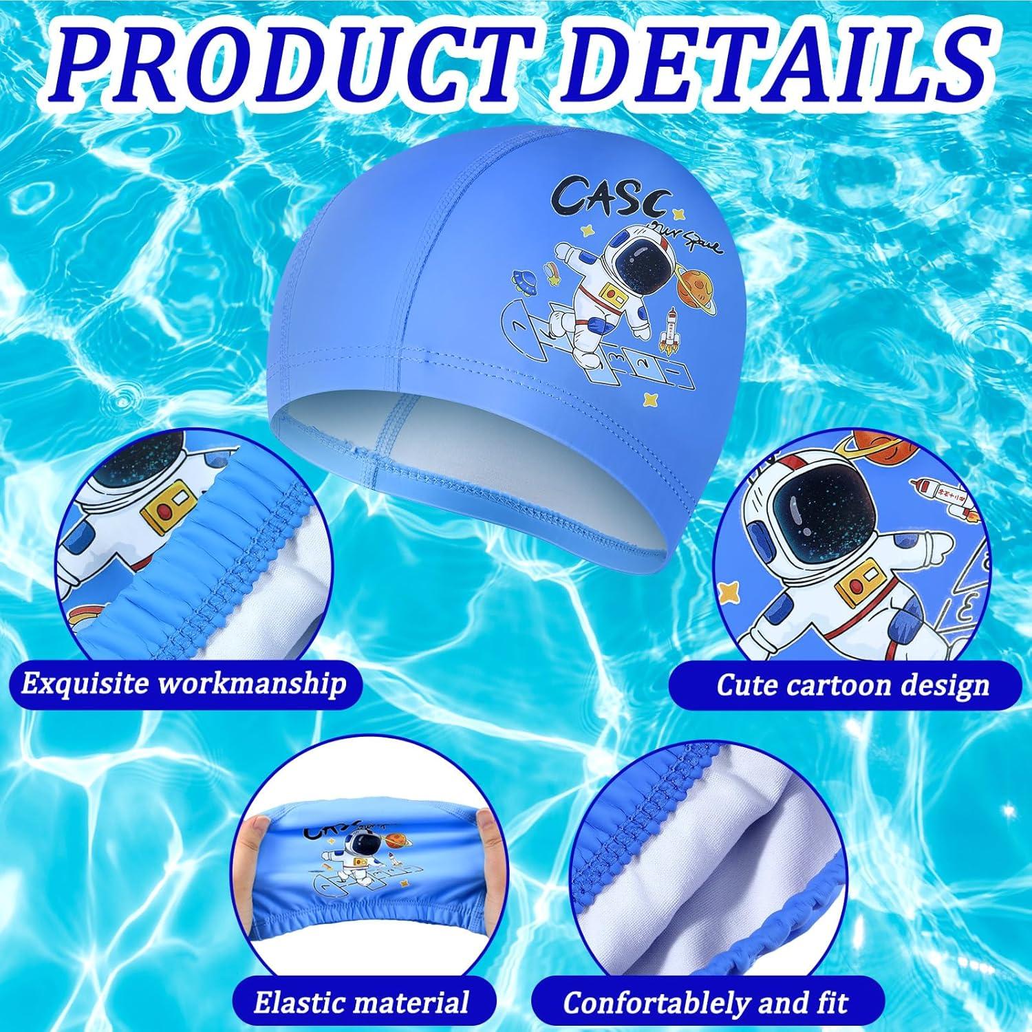 Geyoga 3 Gorras de Natación para Niños 2-12 Años Estilo Astronauta