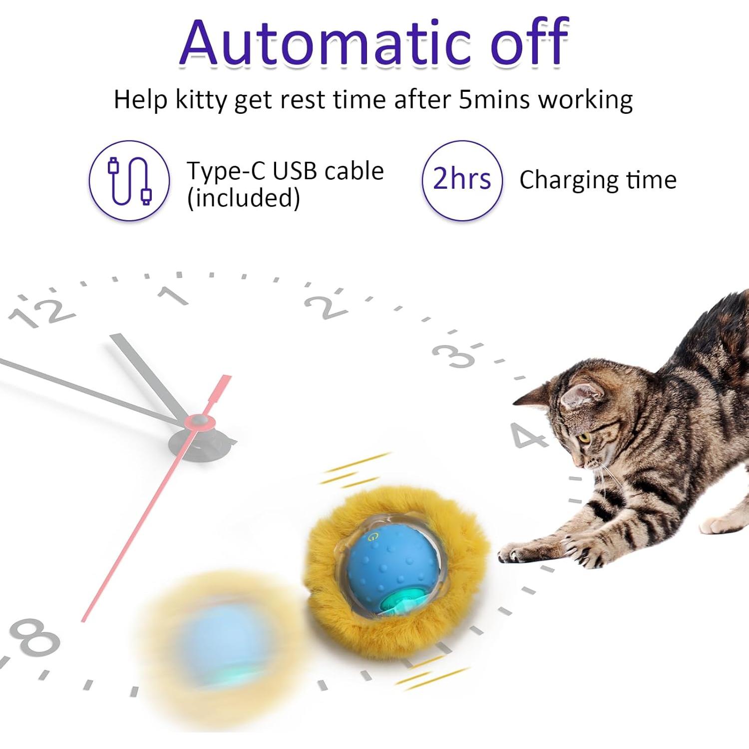 Juguete Interactivo para Gatos LEPLE L06 Bola Rodante Azul
