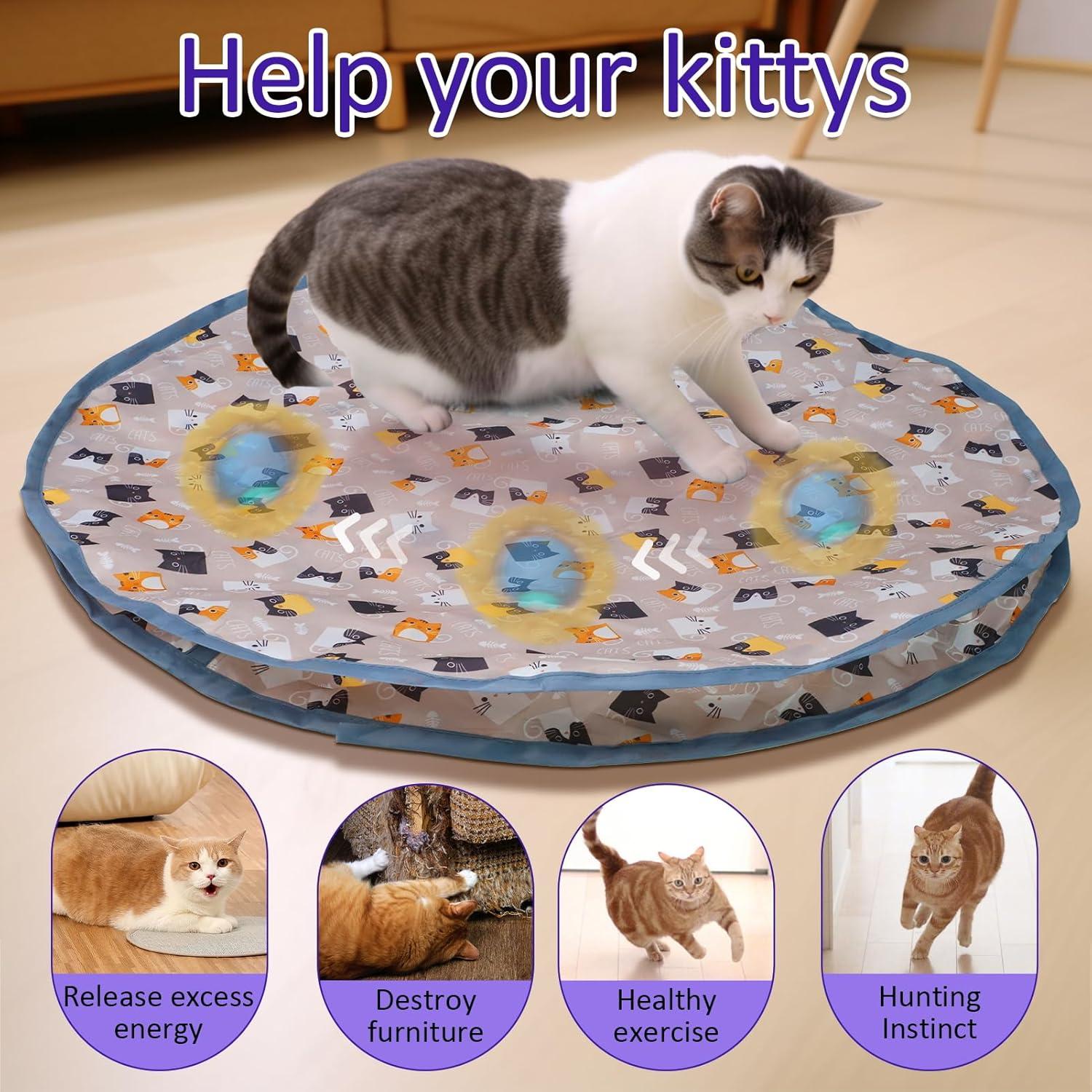 Juguete Interactivo para Gatos LEPLE L06 Bola Rodante Azul