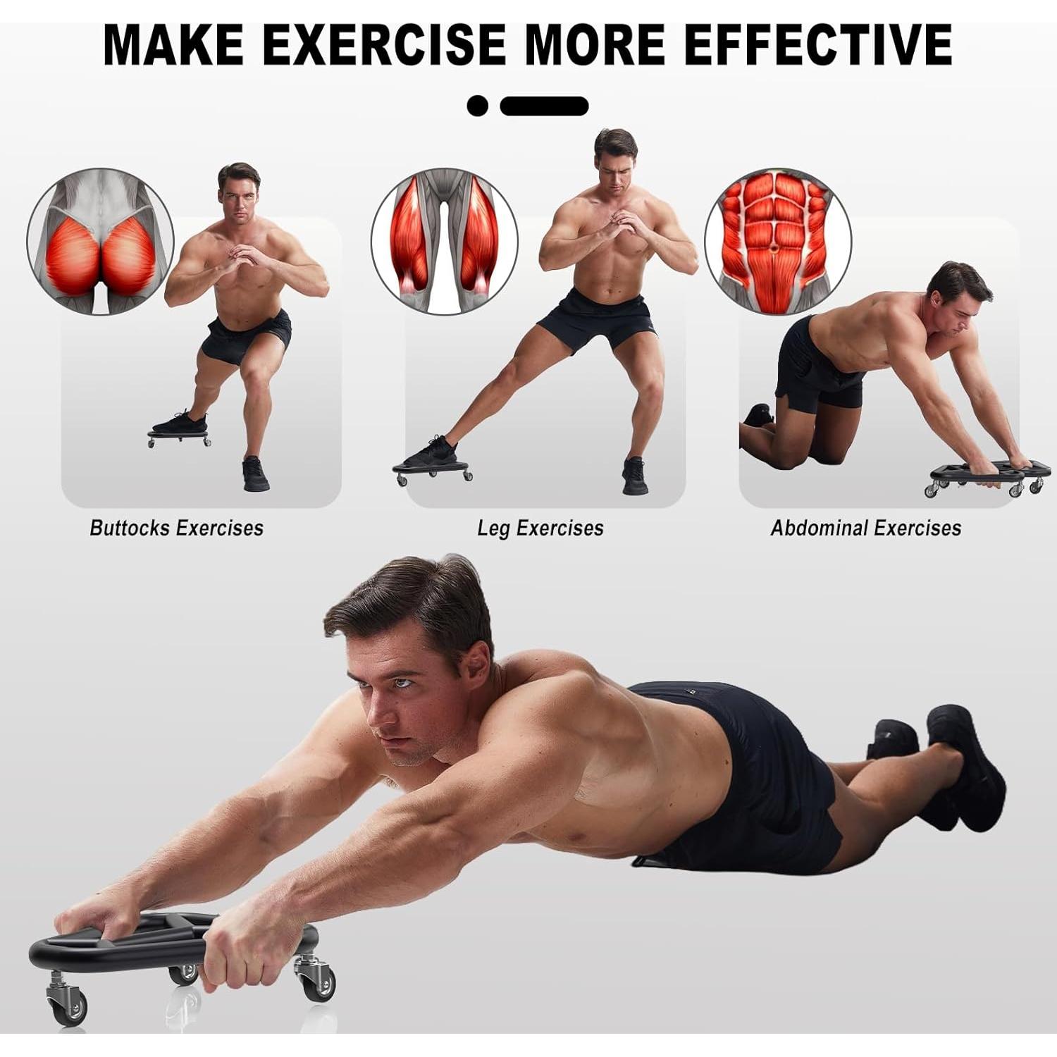 Rueda de Abdominales HOTWAVE Doble Ancha para Gimnasio en Casa