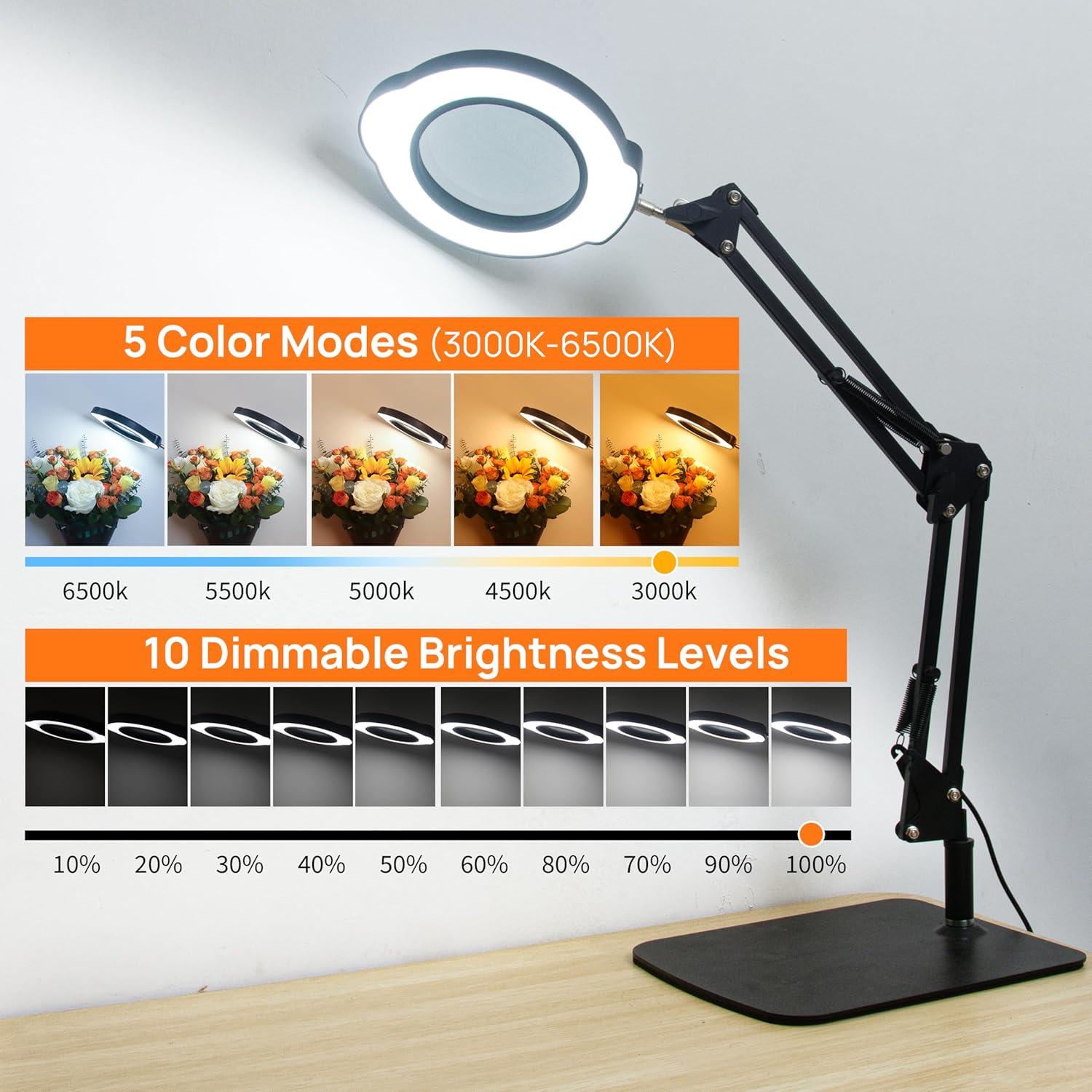Lupa con Luz GrusTEK 10X y Soporte Ajustable USB