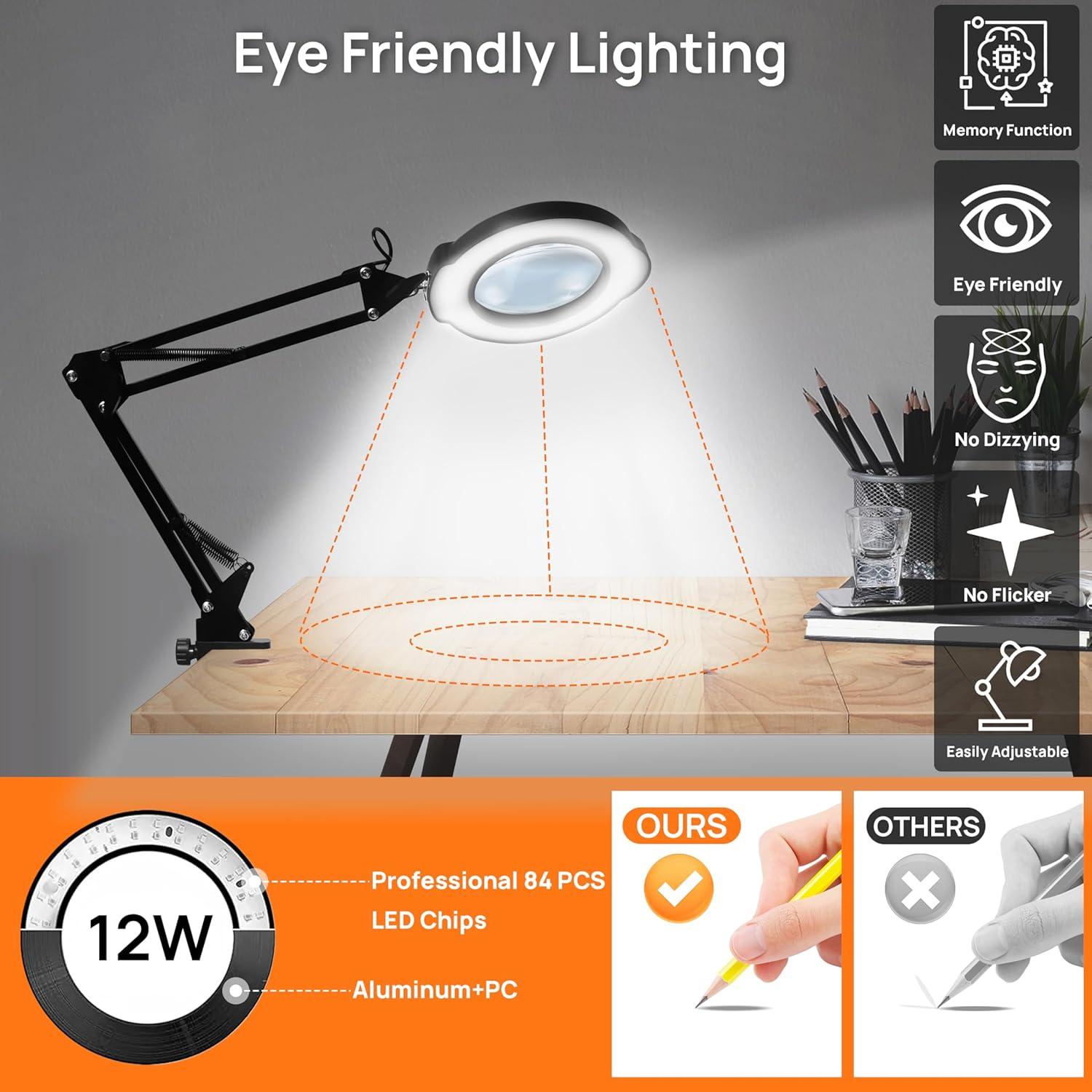 Lupa con Luz GrusTEK 10X y Soporte Ajustable USB