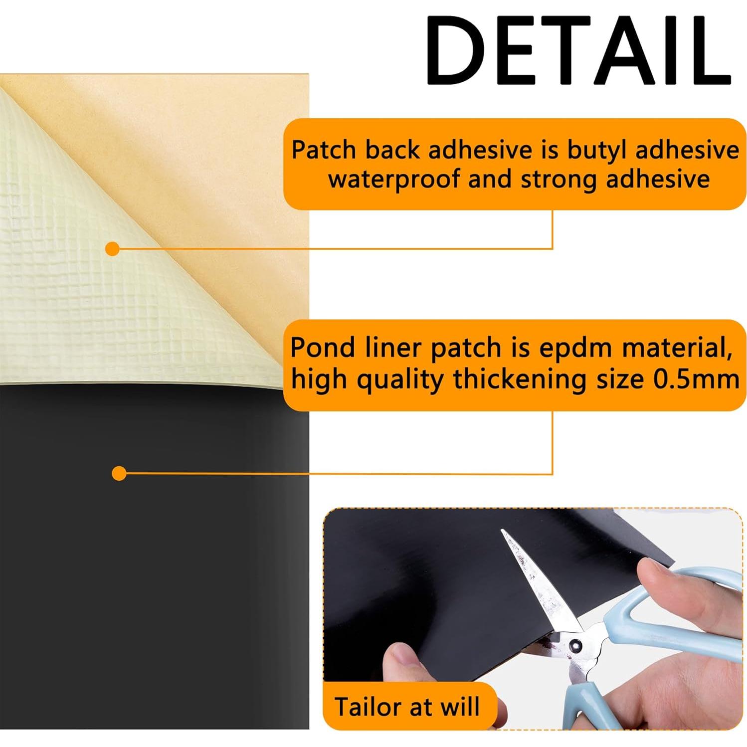 Parche de Reparación Adnee EPDM 20.32cm 2 Pcs Autoadhesivo