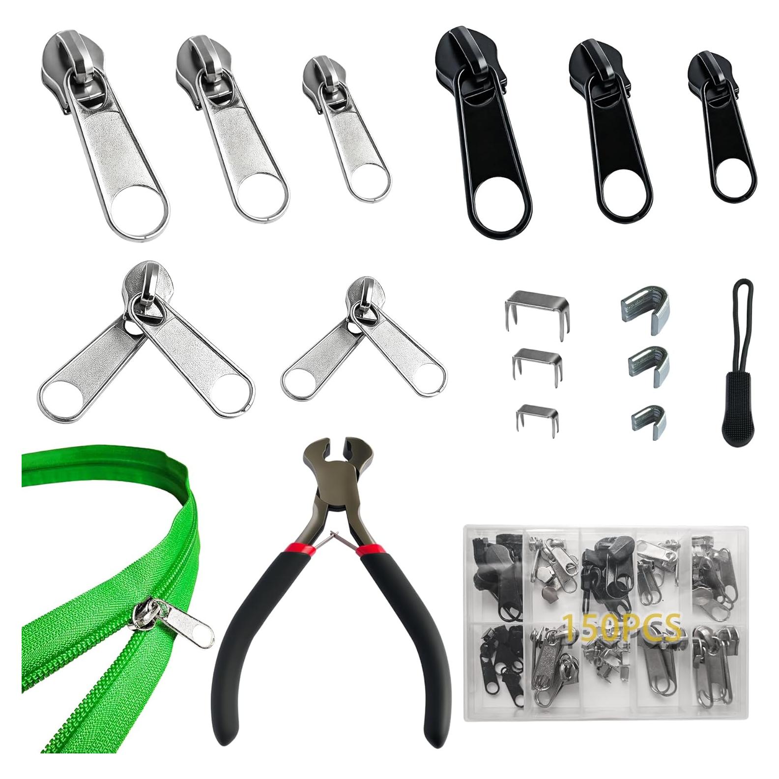 Kit de Reparación de Cremalleras Vintrex 150 Piezas con Alicates