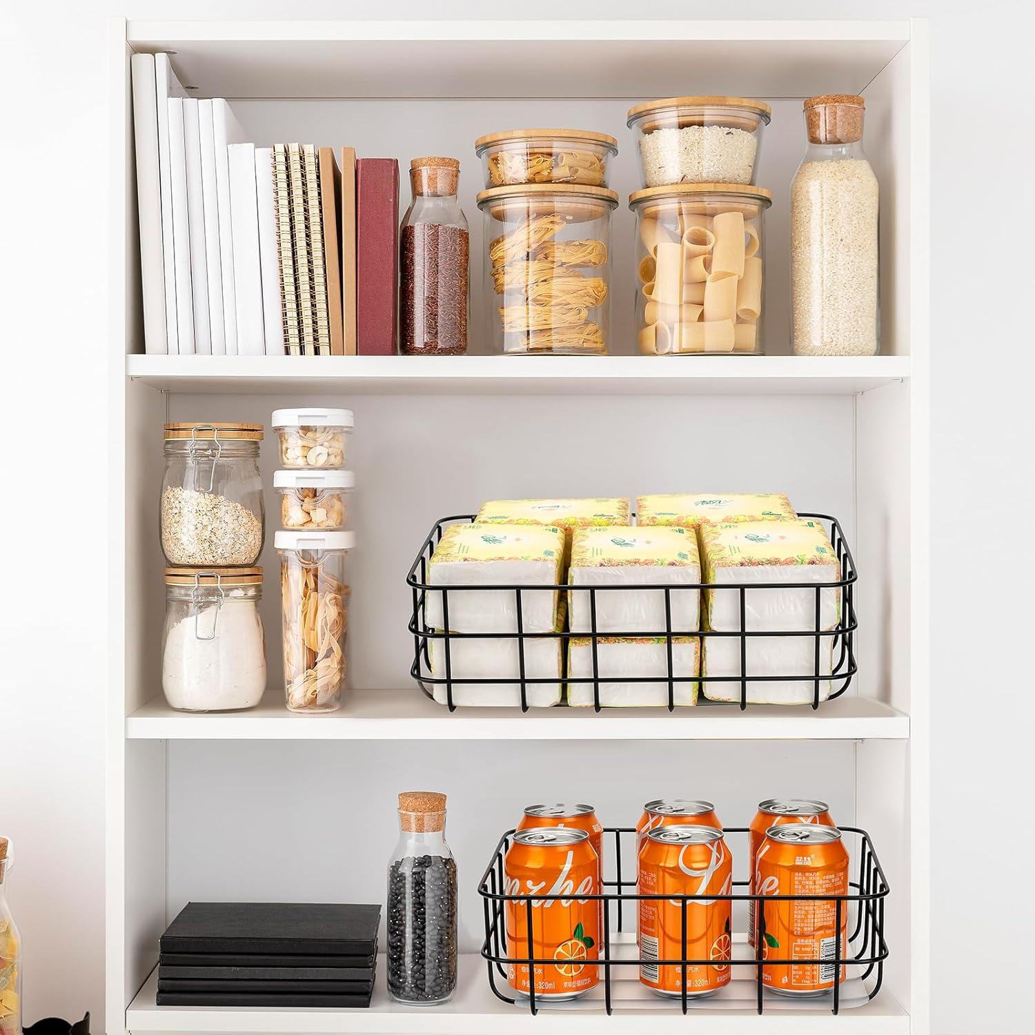 Juego de 3 Cestas de Almacenamiento TIEYIPIN de Metal Negro