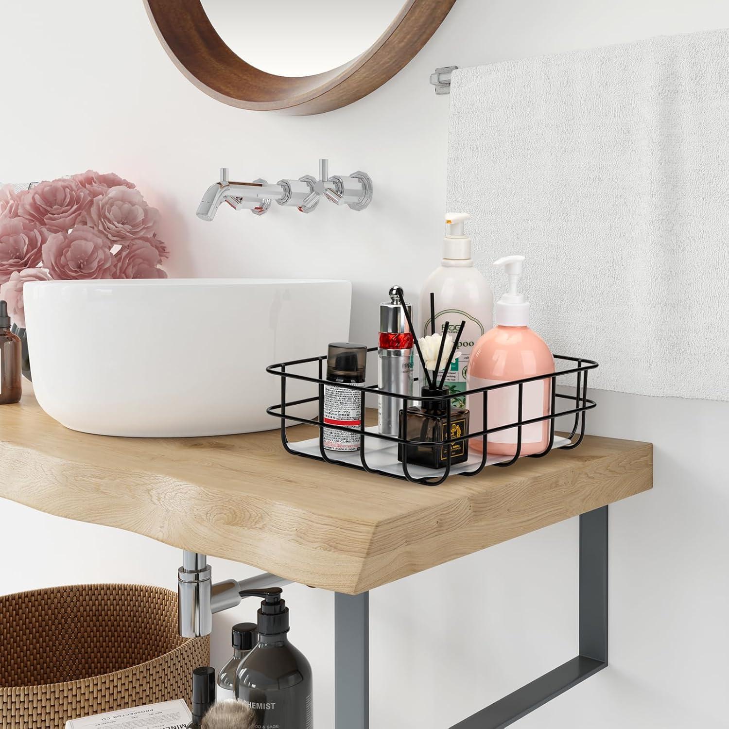 Juego de 3 Cestas de Almacenamiento TIEYIPIN de Metal Negro