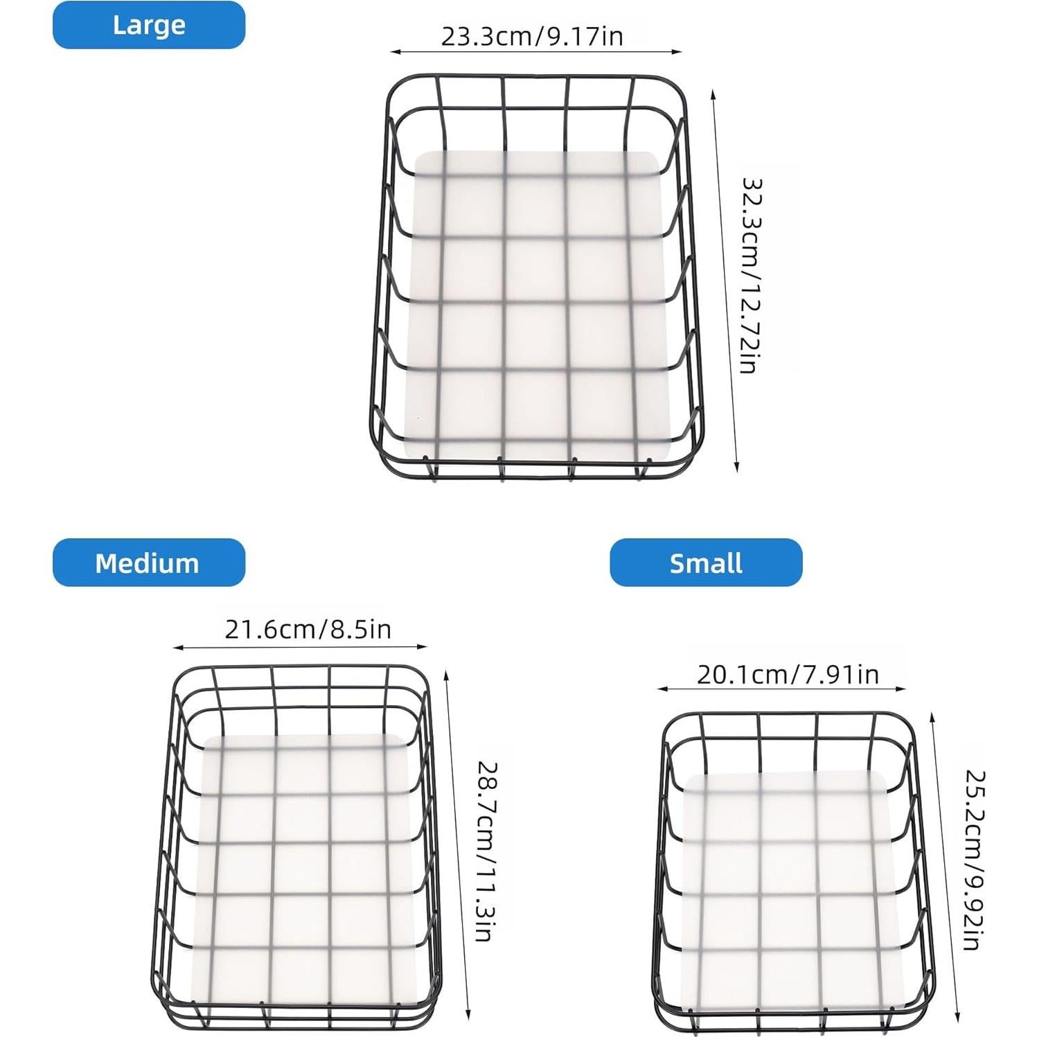 Juego de 3 Cestas de Almacenamiento TIEYIPIN de Metal Negro