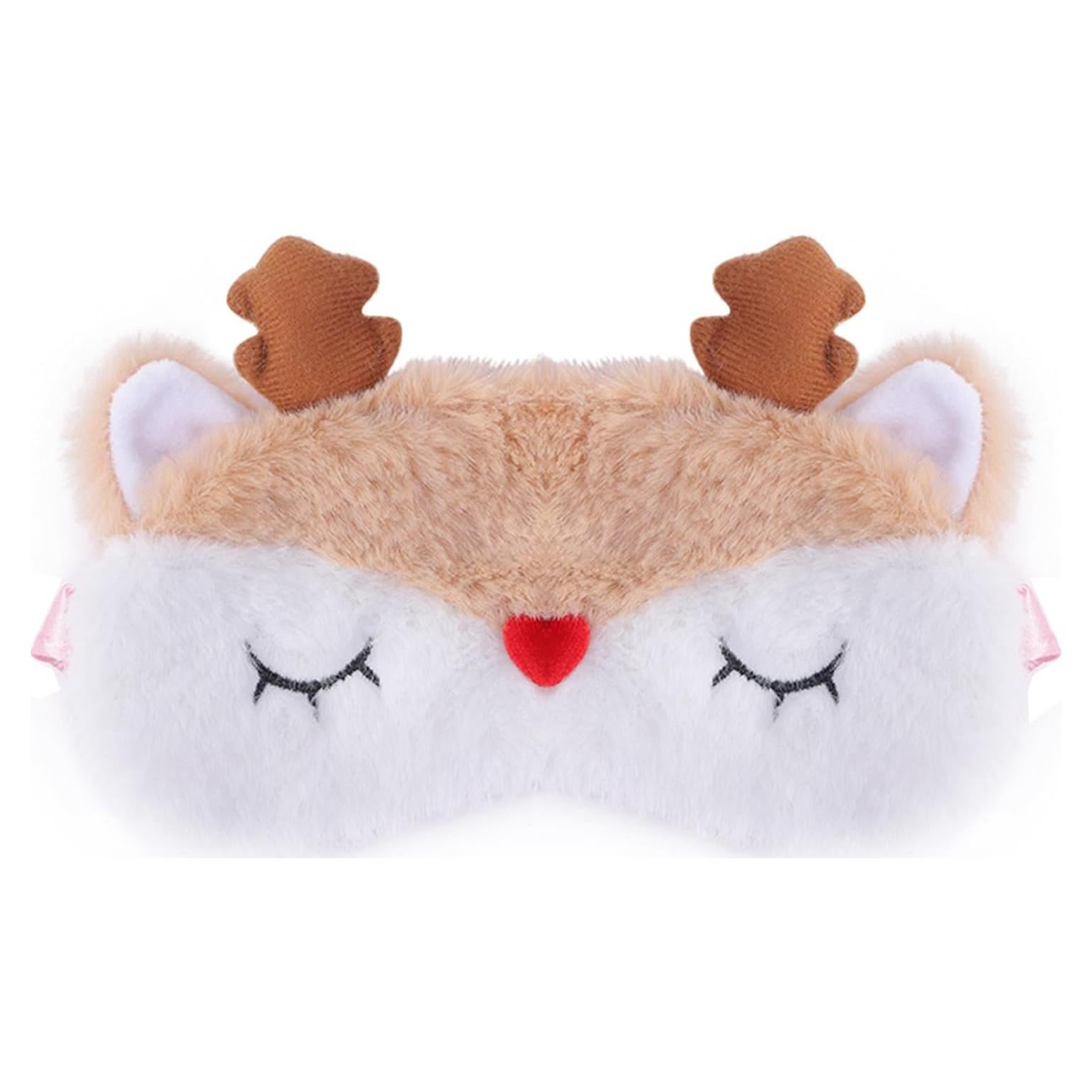Máscara de Sueño de Peluche JRINYE Reno Beige Ajustable