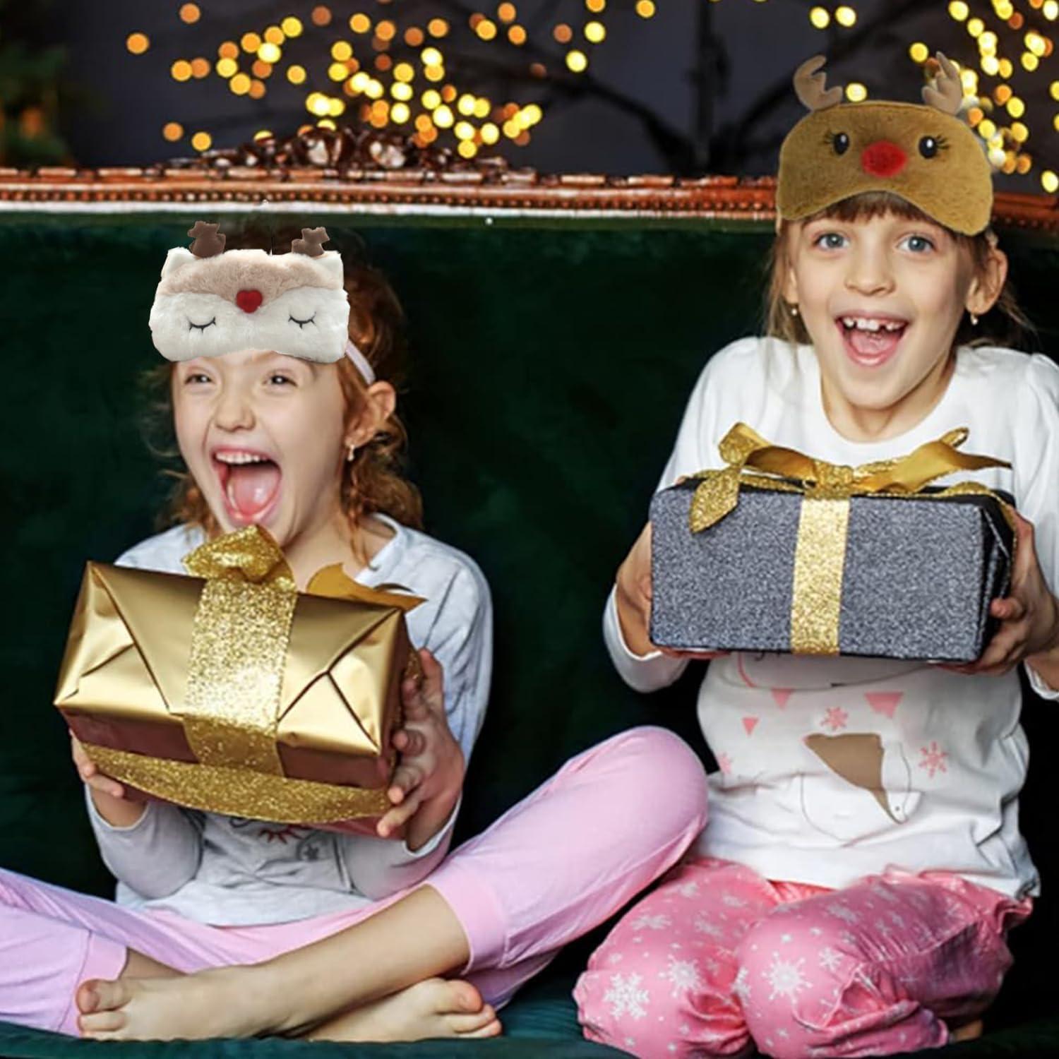 Máscara de Sueño de Peluche JRINYE Reno Beige Ajustable