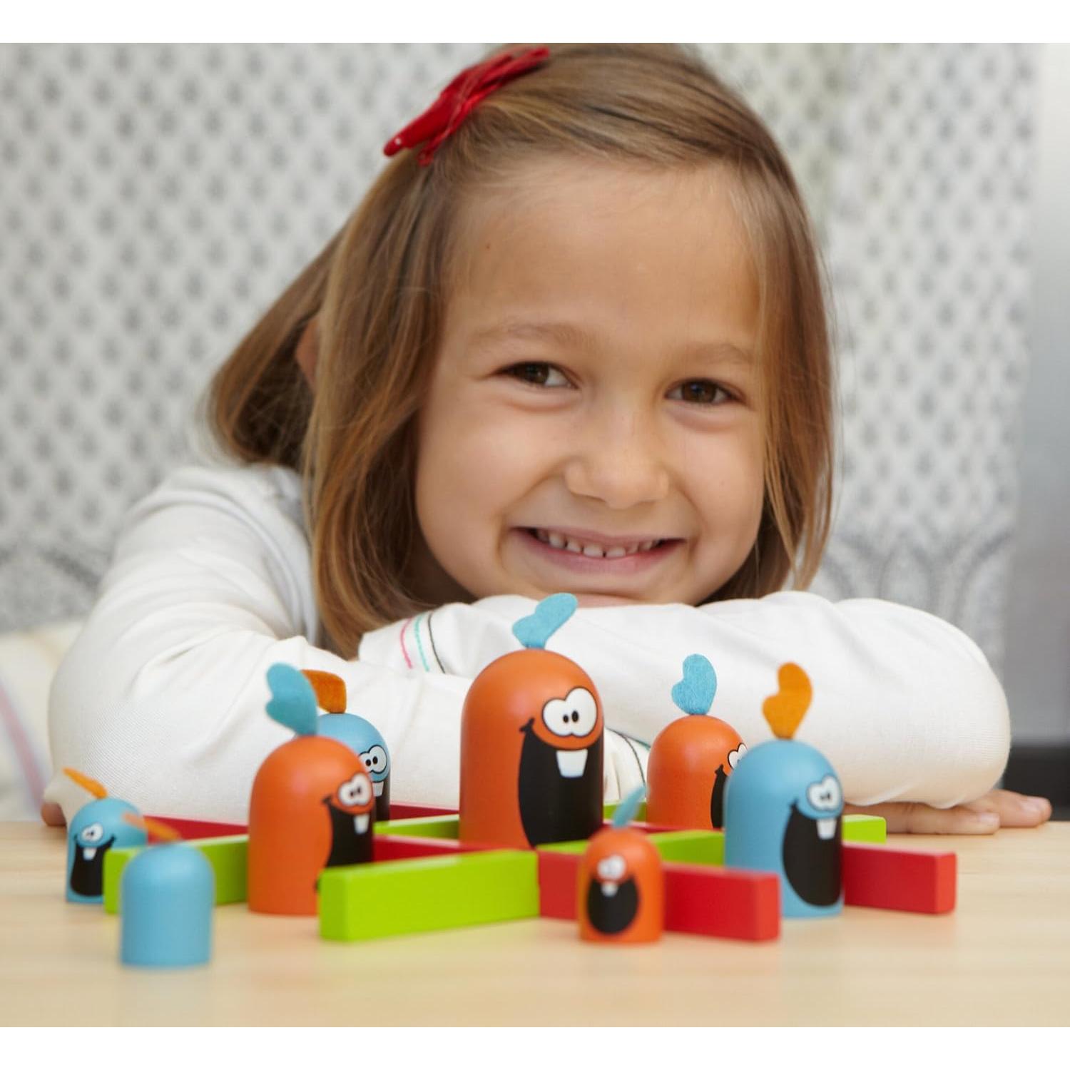 Gobblet Gobblers Blue Orange Juego de Mesa de Madera 2 Jugadores