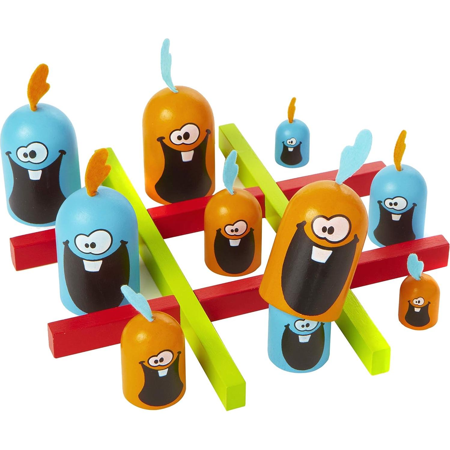 Gobblet Gobblers Blue Orange Juego de Mesa de Madera 2 Jugadores