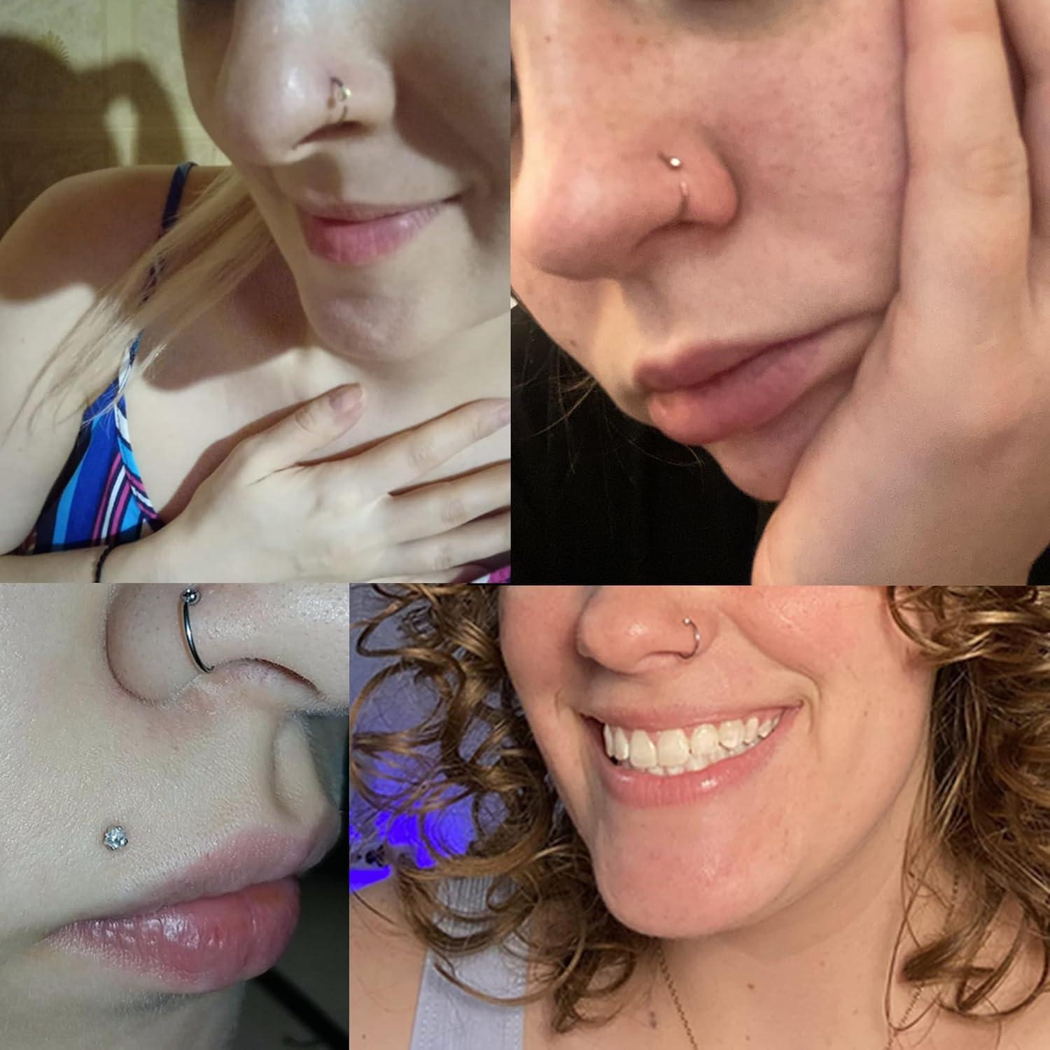 Aros de Nariz Acero Inoxidable ORAZIO 5 Pcs 20G 5 Colores