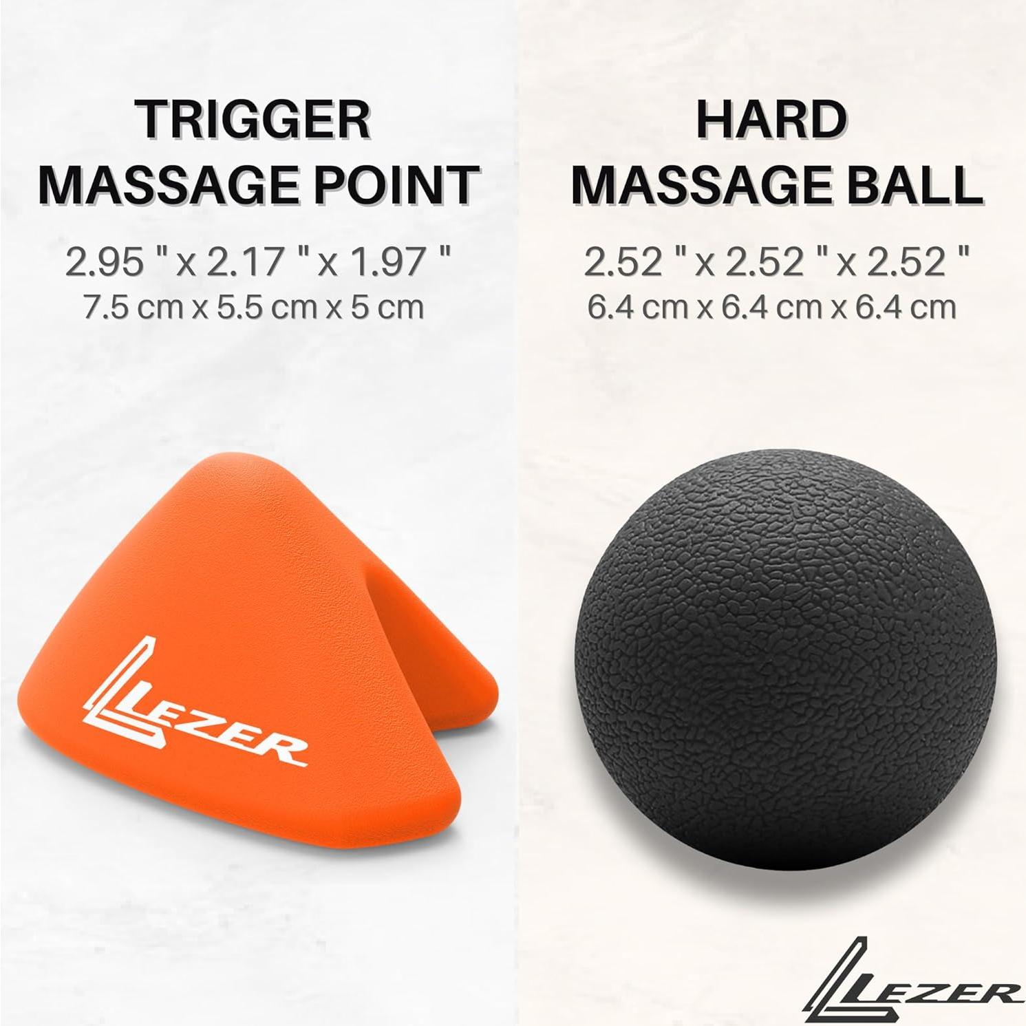 Set de Masaje LEZER - Trigger Naranja y Bola Negra - Alivio Muscular