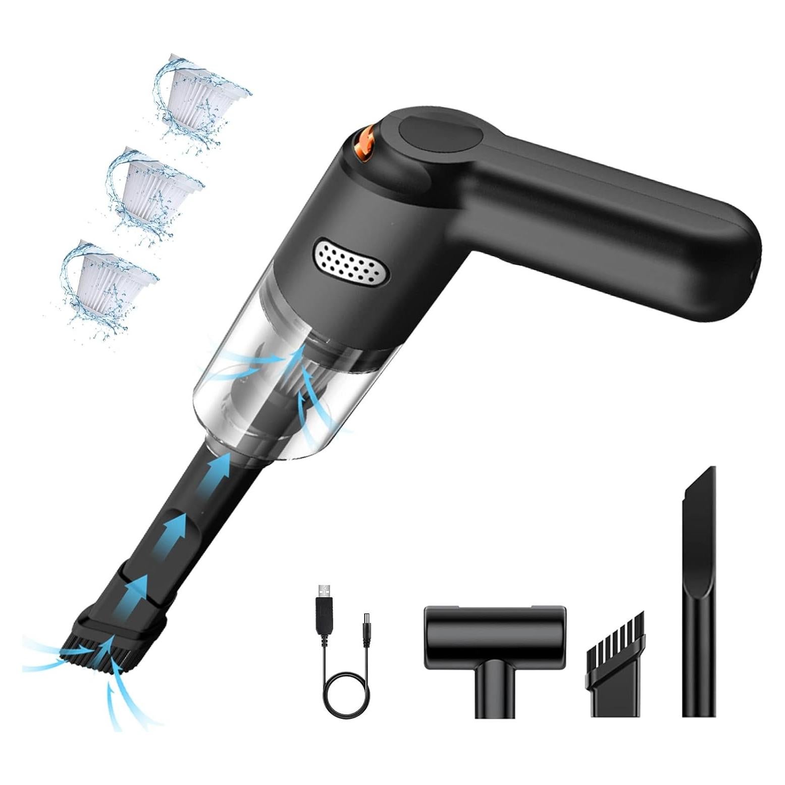 Aspiradora Inalámbrica Haisito HH-201 9000PA Portátil Negra