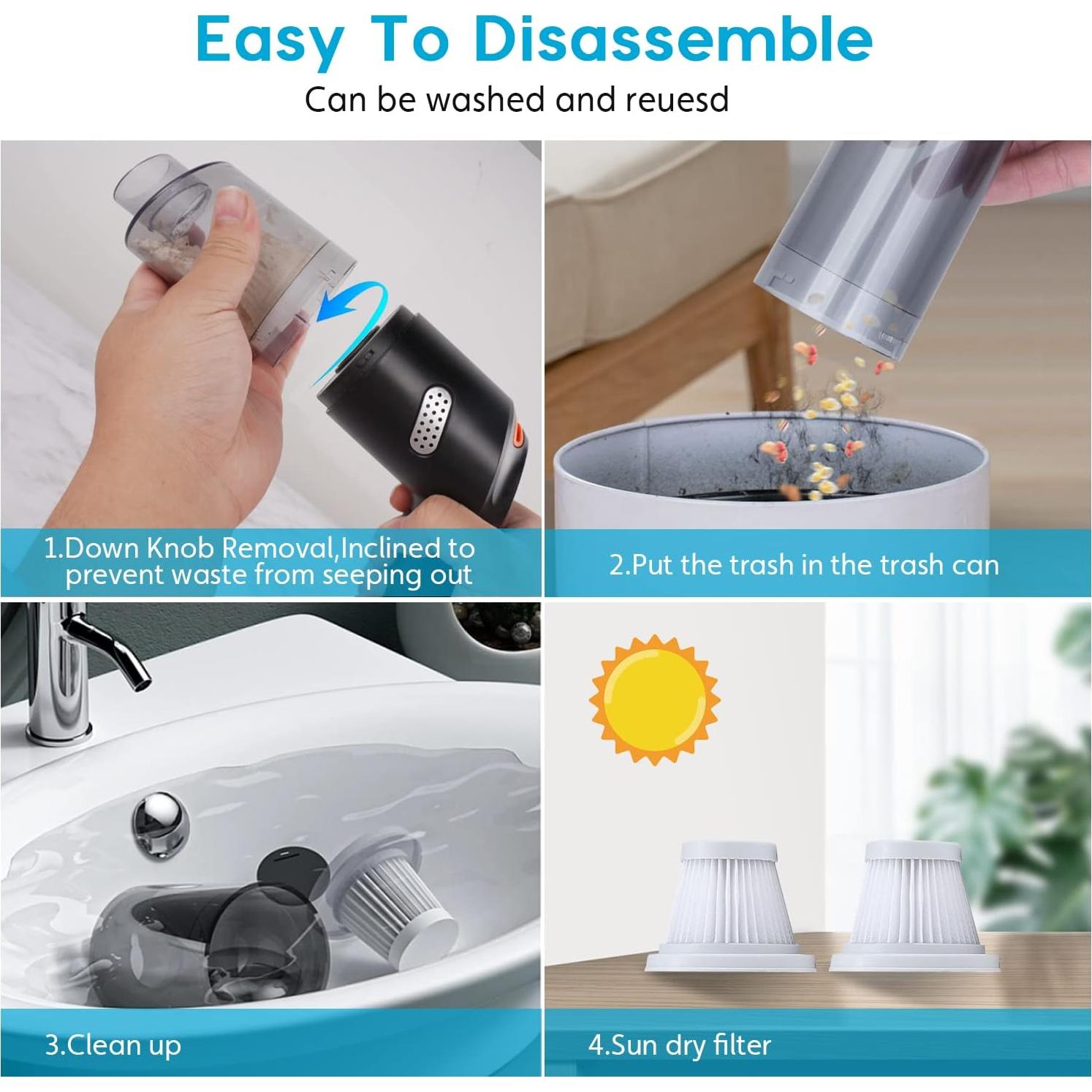 Aspiradora Inalámbrica Haisito HH-201 9000PA Portátil Negra