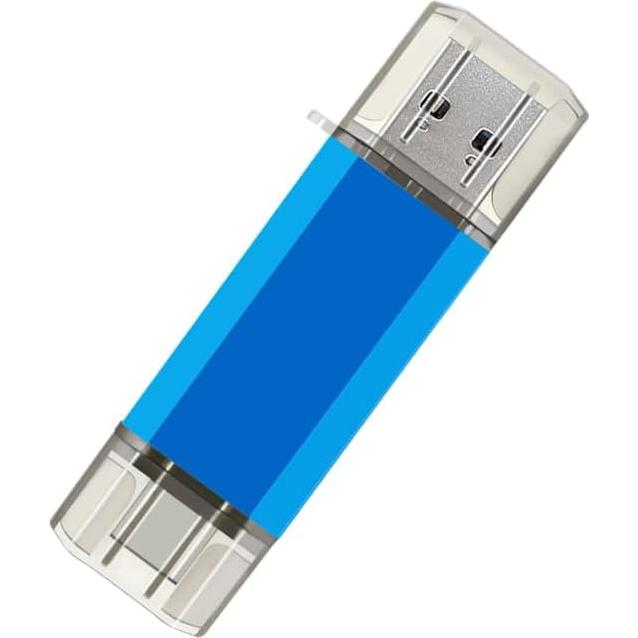 Paquete 2 Unidades 16GB USB Flash Doble Tipo C + USB A