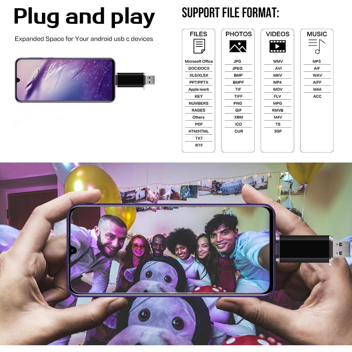 Paquete 2 Unidades 16GB USB Flash Doble Tipo C + USB A