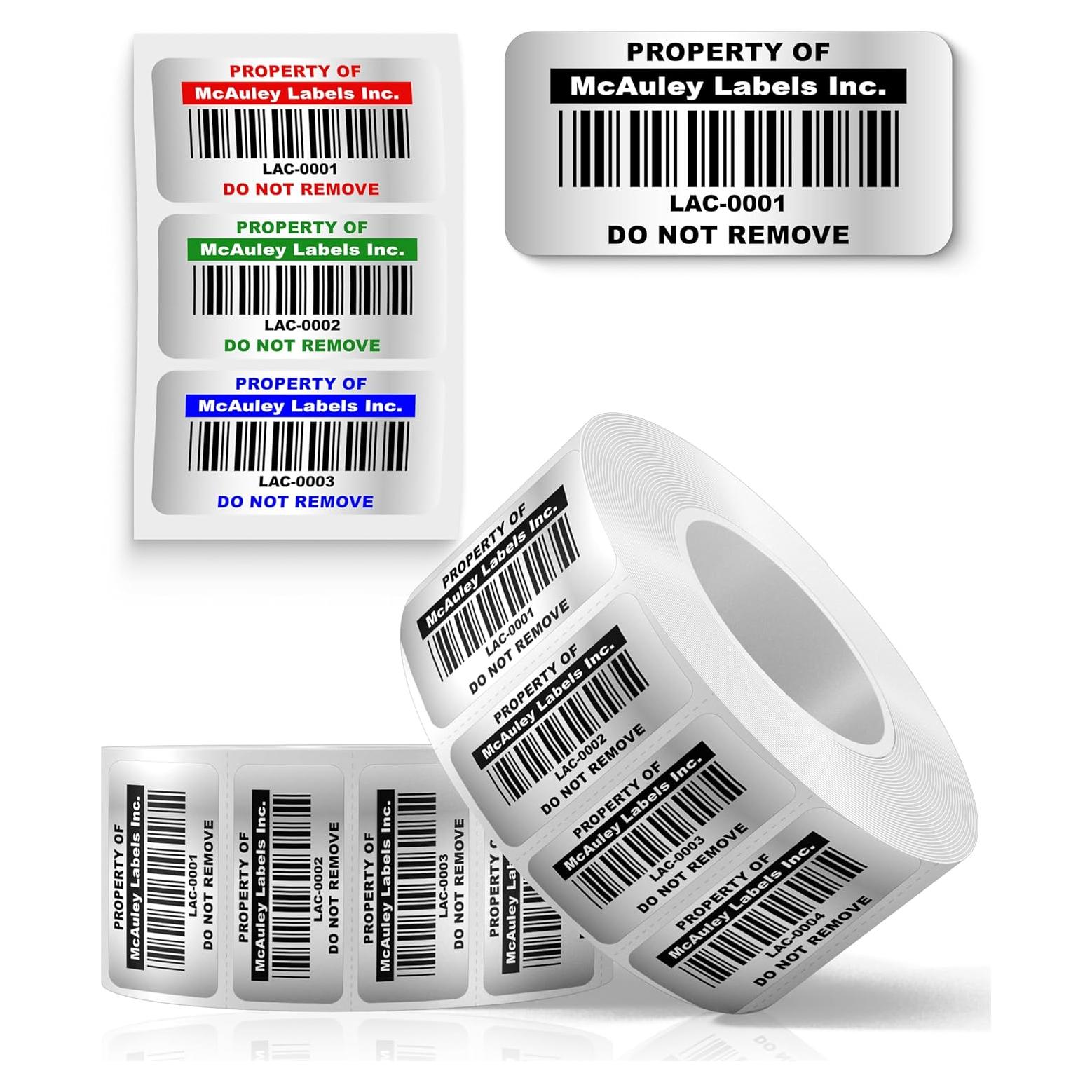 Etiquetas Adhesivas McAuley para Activos - Códigos de Barras - 3.81x1.91 cm
