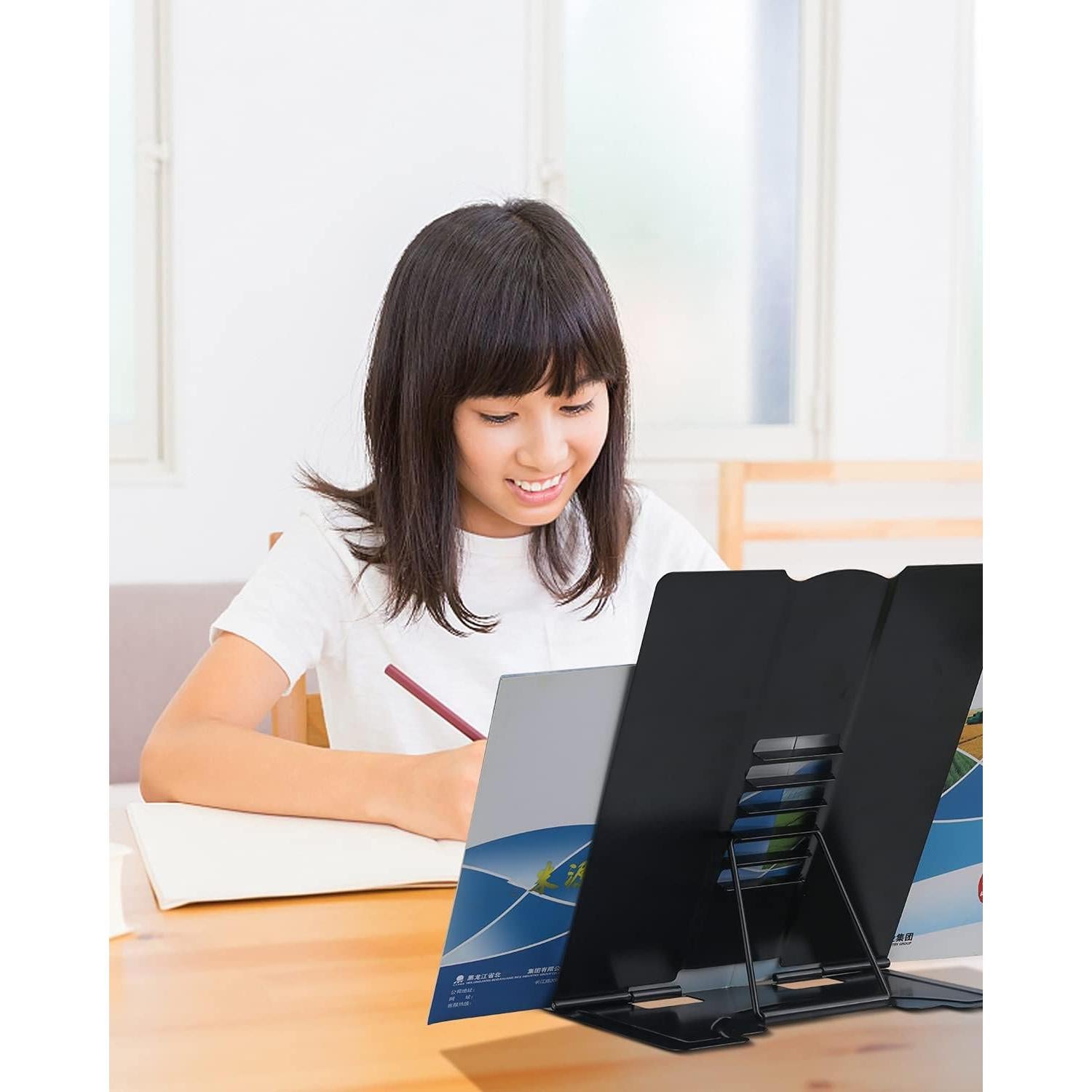 Soporte de Libro Ajustable MSDADA Negro Plegable 25.7x20.8cm