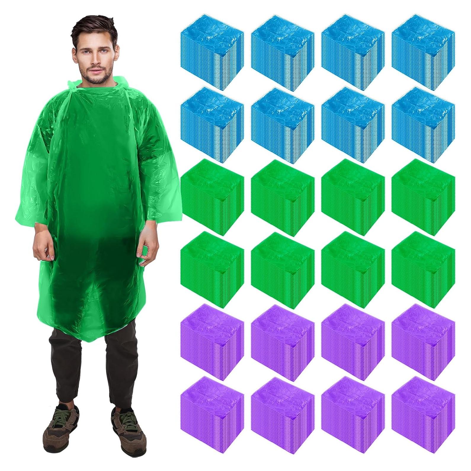 Ponchos de Lluvia Desechables Pasimy 150 Pcs Unisex Adulto